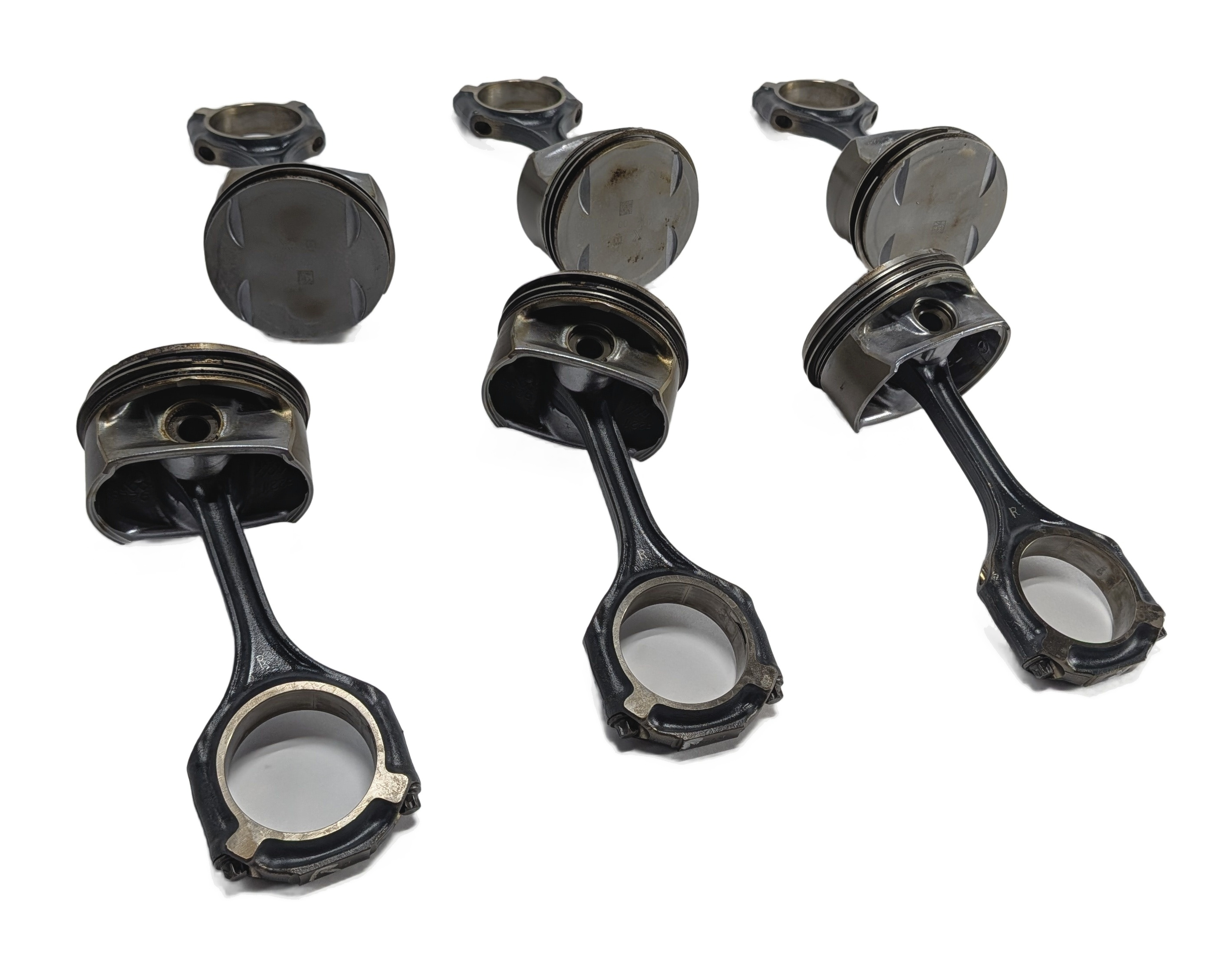 2011 MERCEDES E350 (W212) 3.5L (272.980) ENGINE PISTON SET/6 w/CONNECTING RODS — exact item pictured