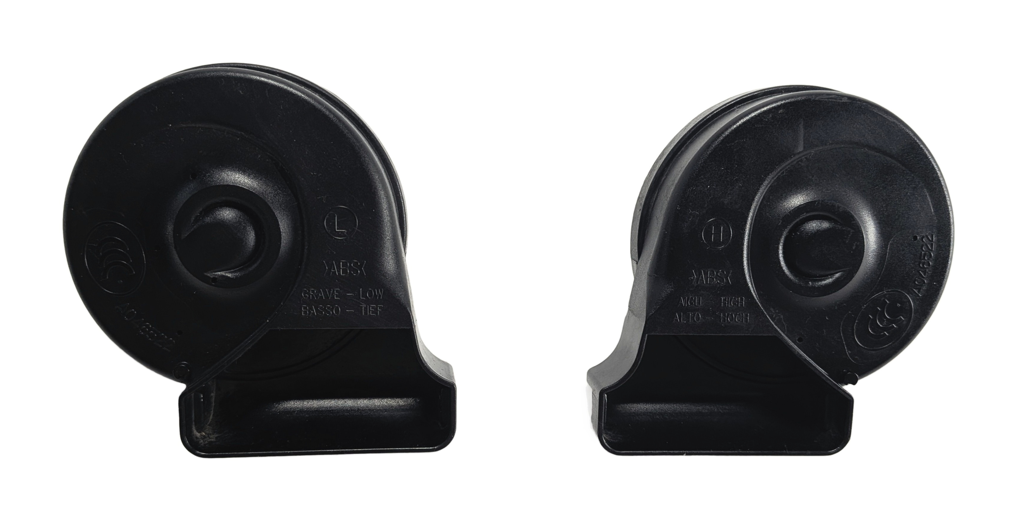 08-18 MERCEDES C E GLK CLS CLASS (C218 W204 W212 X204) HIGH & LOW TONE HORN SET2 — exact item pictured