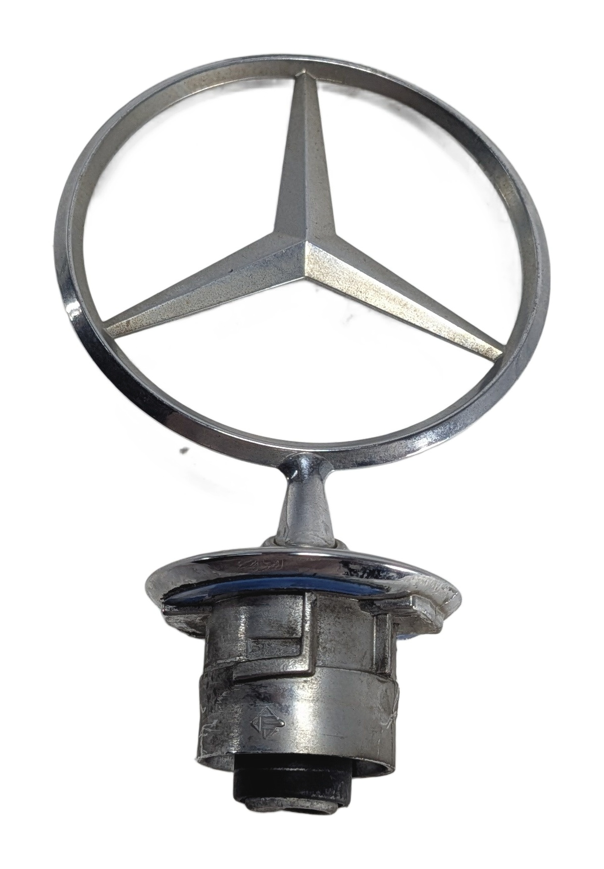 2011 MERCEDES E350 (W212) HOOD ORNAMENT STANDING STAR EMBLEM SPRING LOADED BASE — exact item pictured