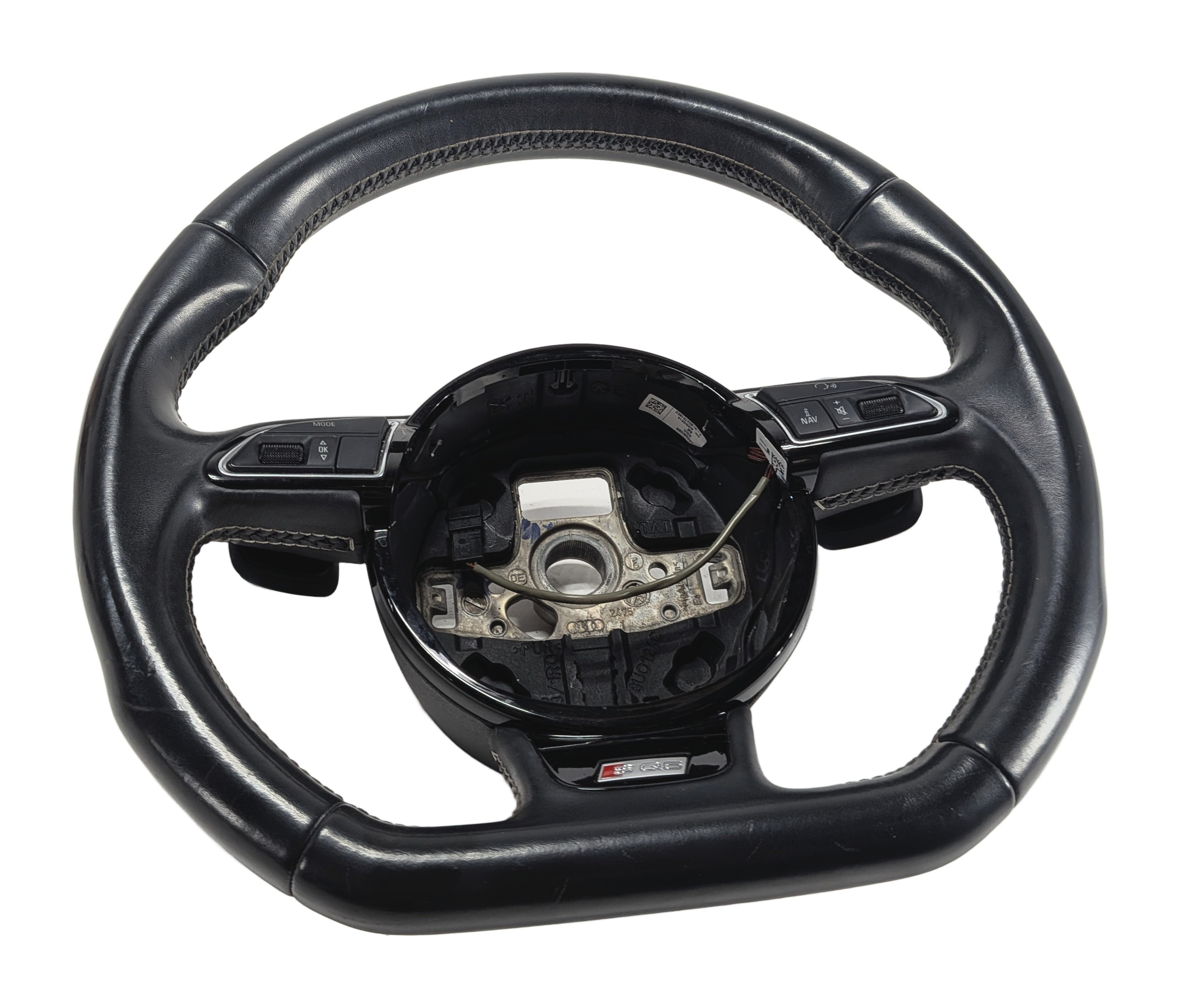 13-17 AUDI Q5 SQ5 A4 A5 SPORT STEERING WHEEL FLAT BOTTOM w/PADDLES (Black) — exact item pictured