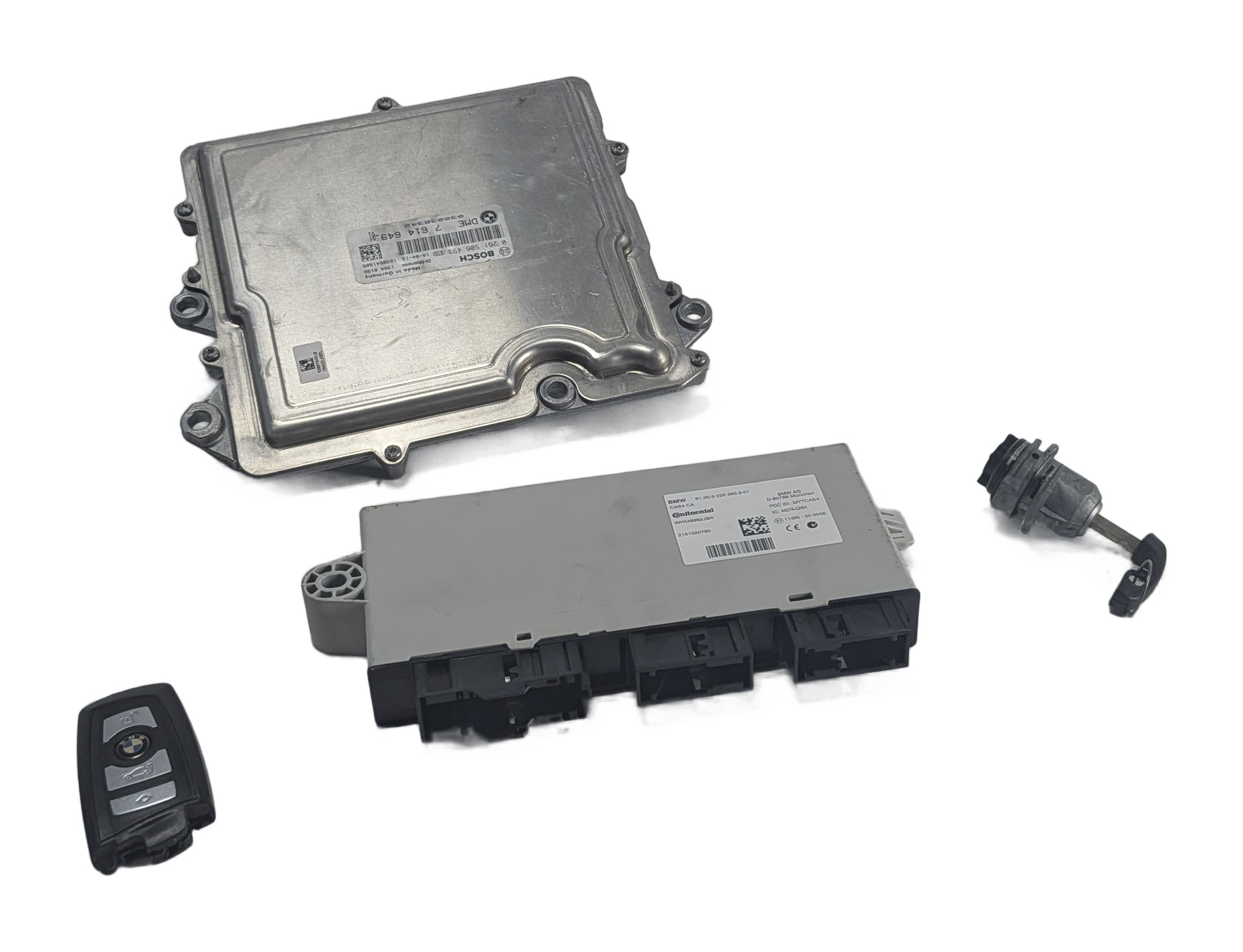 BMW 10-11 535iGT, 2011 535i & X3 3.0L N55 ENGINE ECM DME CAS-4 MODULE KEY SET — exact item pictured
