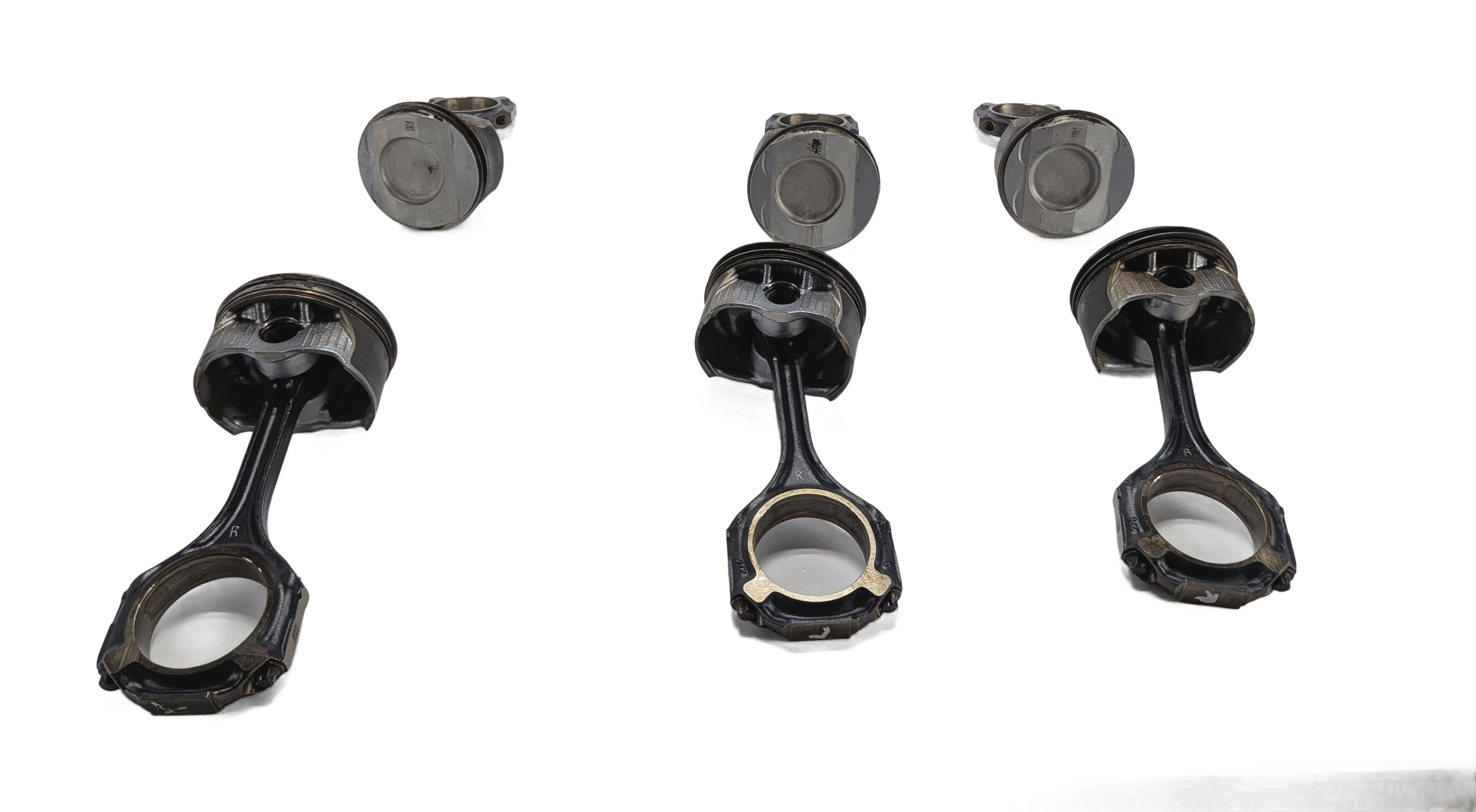 12-18 MERCEDES C E GLE GLK ML SLK (W212 W204 X204 W166 R172) 3.5L PISTON SET-6 — exact item pictured