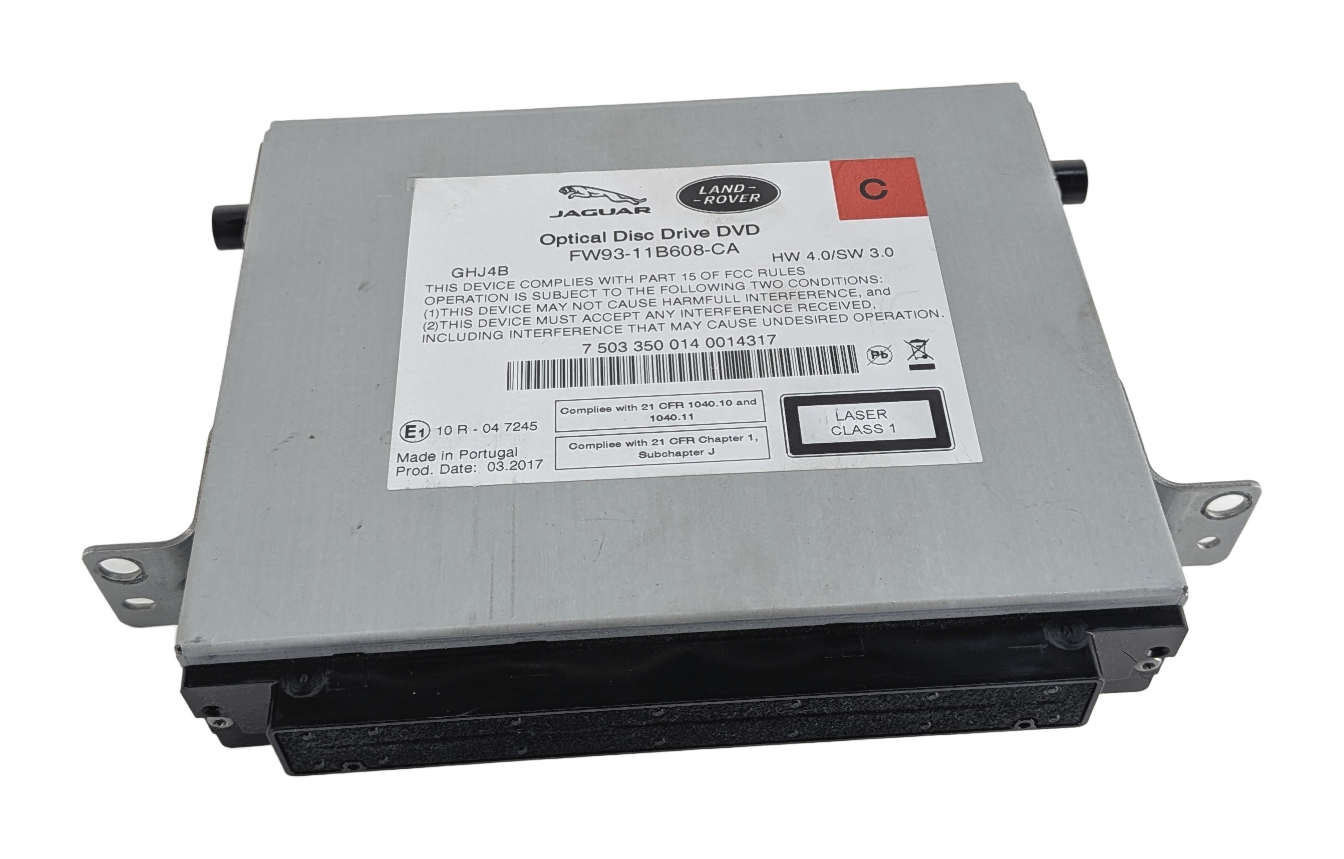 17-20 LAND ROVER DISCOVERY L462 AUDIO MEDIA CD DVD OPTICAL DISC DRIVE PLAYER — exact item pictured