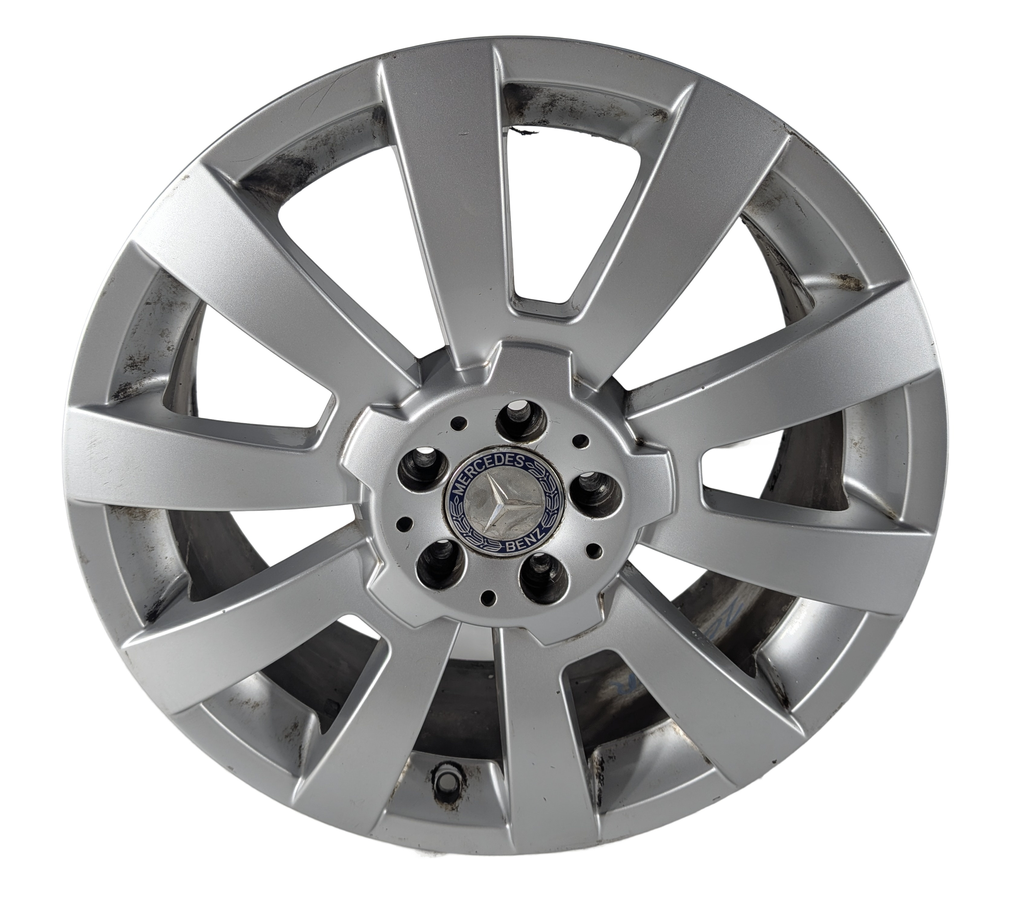2010-2012 MERCEDES GLK350 (X204) 19x7.5 10 SPOKE SILVER ALLOY WHEEL RIM — exact item pictured