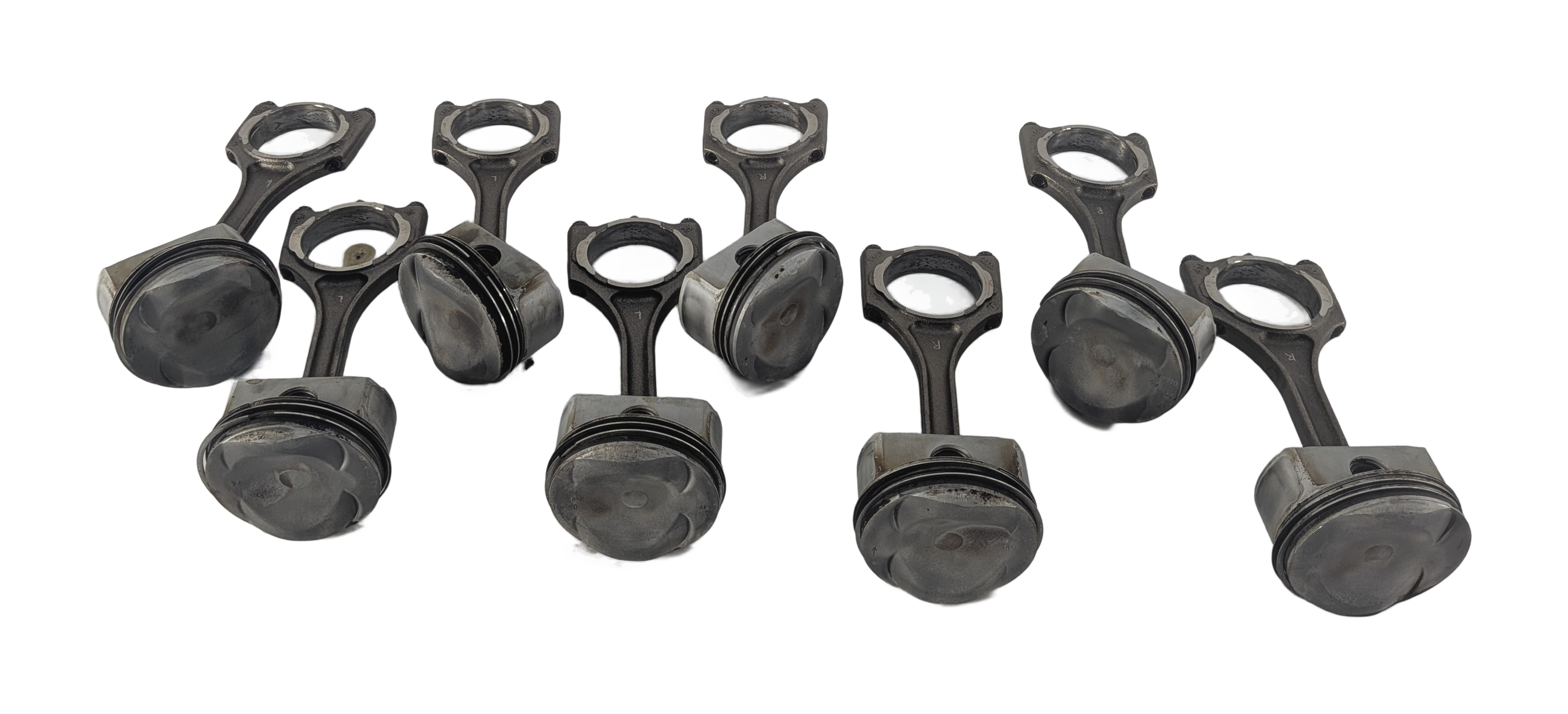 07-12 AUDI A6 A8 Q7 S5 VW TOUAREG C6 4L D3 8T 4.2L PISTON & CONNECTING ROD SET/8 — exact item pictured