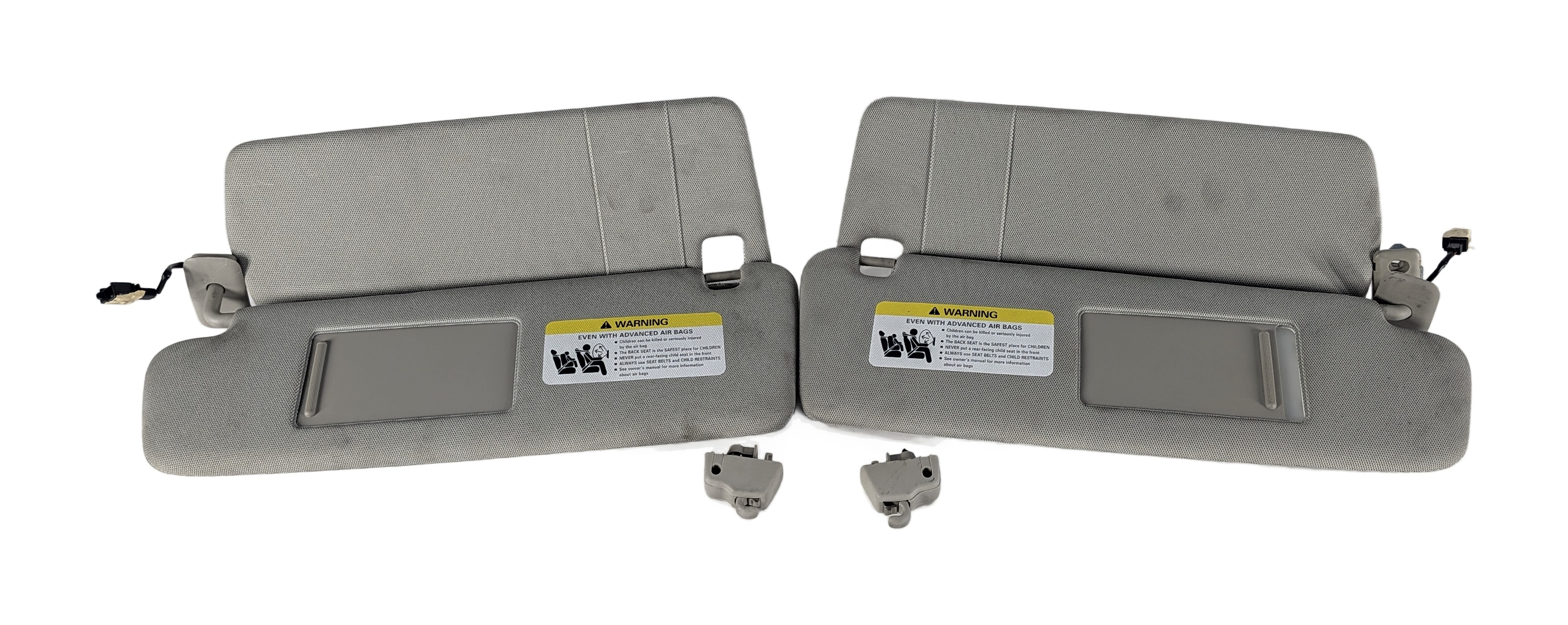 2007-2015 AUDI Q7 (4L) FRONT LEFT & RIGHT SUN VISOR SUNVISOR SHADE SET (Grey) — exact item pictured