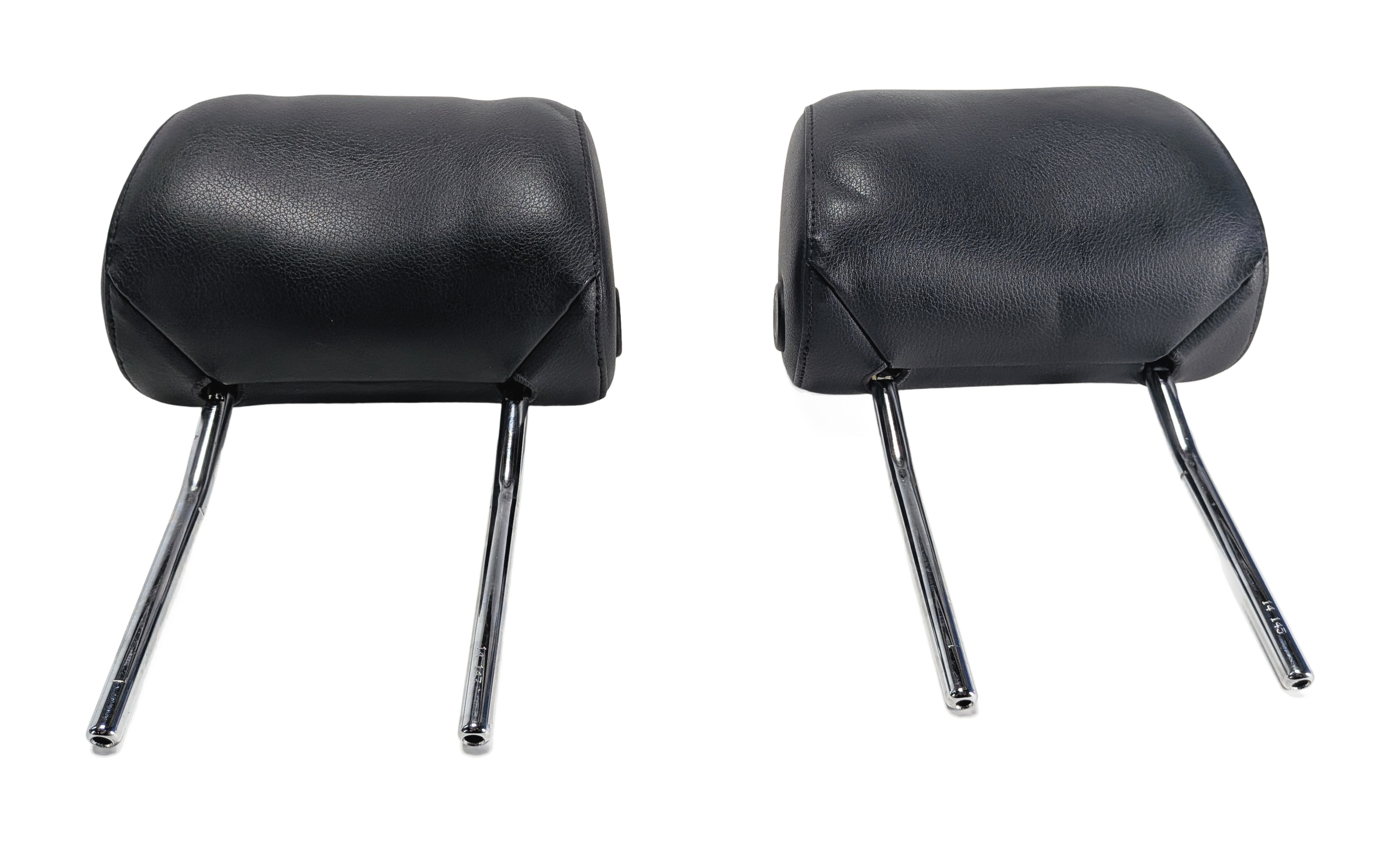 08-15 AUDI A3 A6 Q7 S6 (8P C7 4L) FRONT LEFT & RIGHT SEAT HEADREST SET-2 (Black) — exact item pictured
