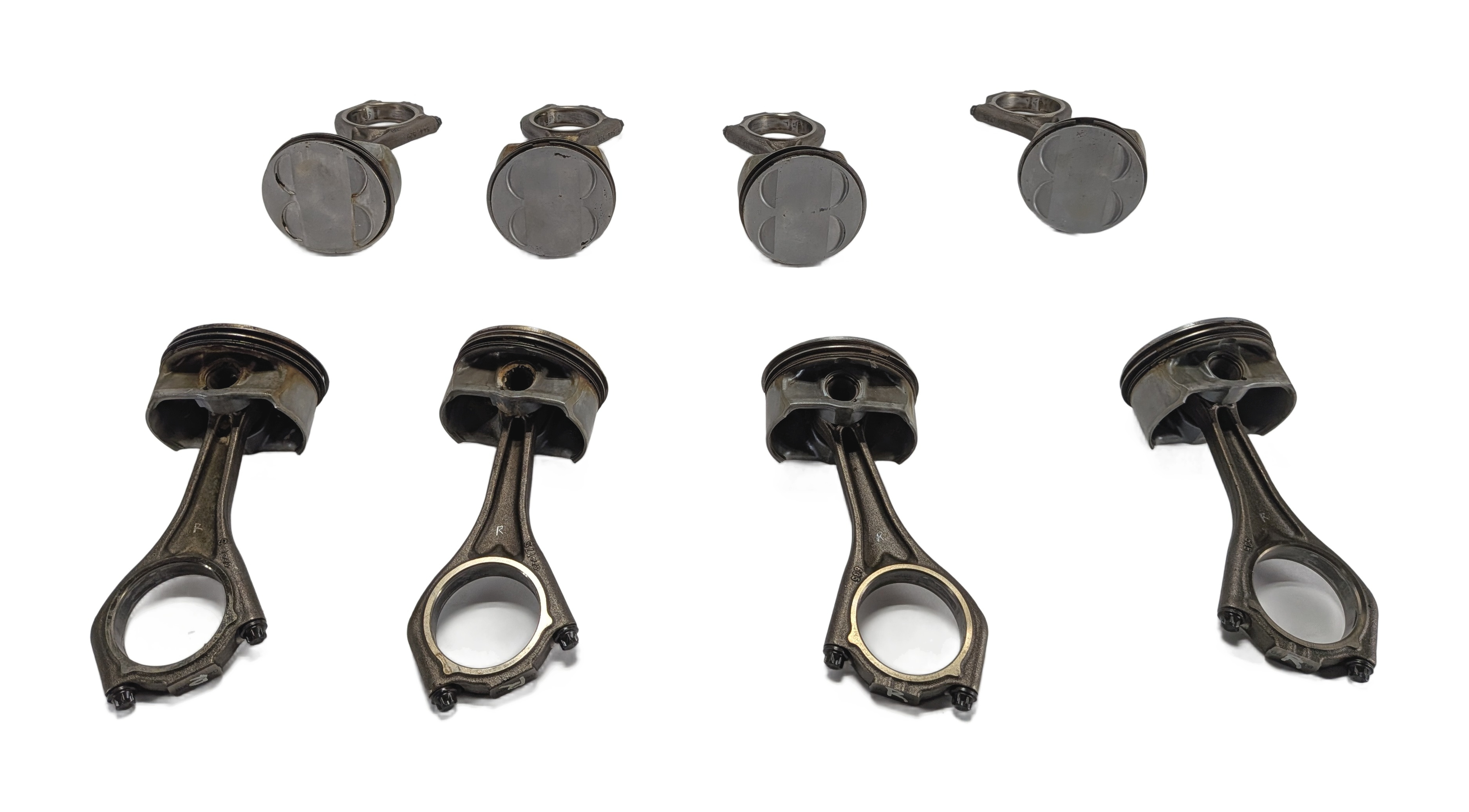 2004-2010 BMW 550i 650i 750i X5 (E60 E65 E66 E70) 4.8L V8 ENGINE PISTON SET (8) — exact item pictured