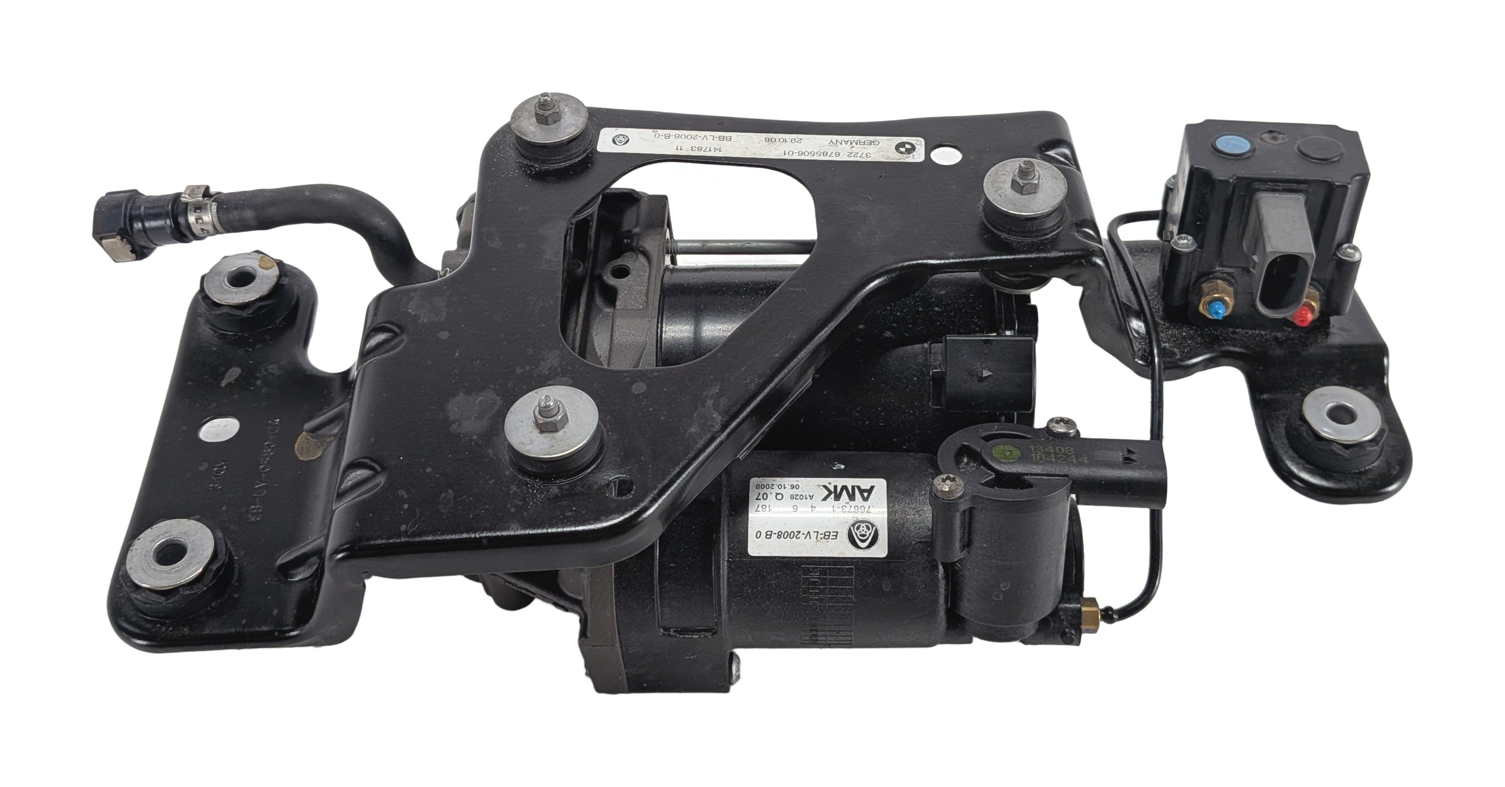 07-14 BMW X5 X5M X6 X6M (E70 E71 E72) AIR SUSPENSION COMPRESSOR PUMP MOTOR (AMK) — exact item pictured