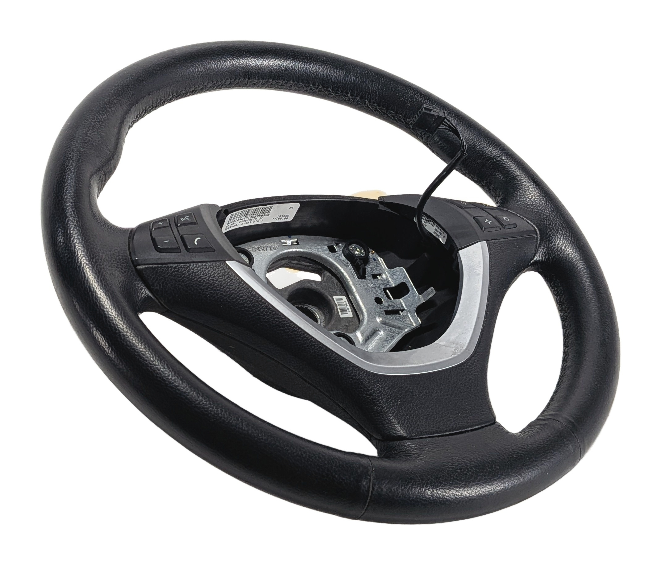 2007-2013 BMW X5 (E70) FRONT LEFT DRIVER M-SPORT LEATHER STEERING WHEEL (Black) — exact item pictured