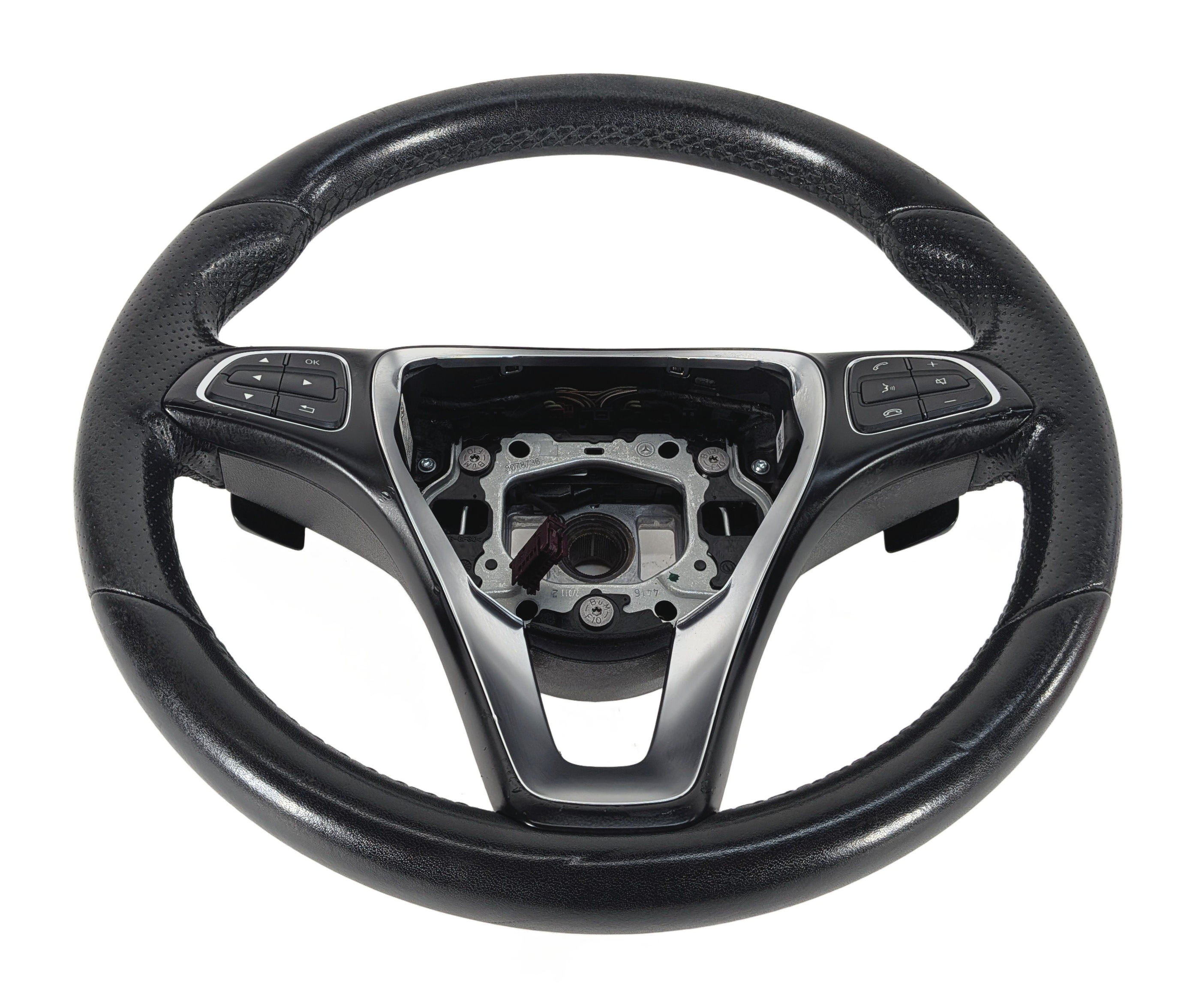 15-17 MERCEDES GLA250 GLA45 X156 SPORT LEATHER STEERING WHEEL w/PADDLES (Black) — exact item pictured