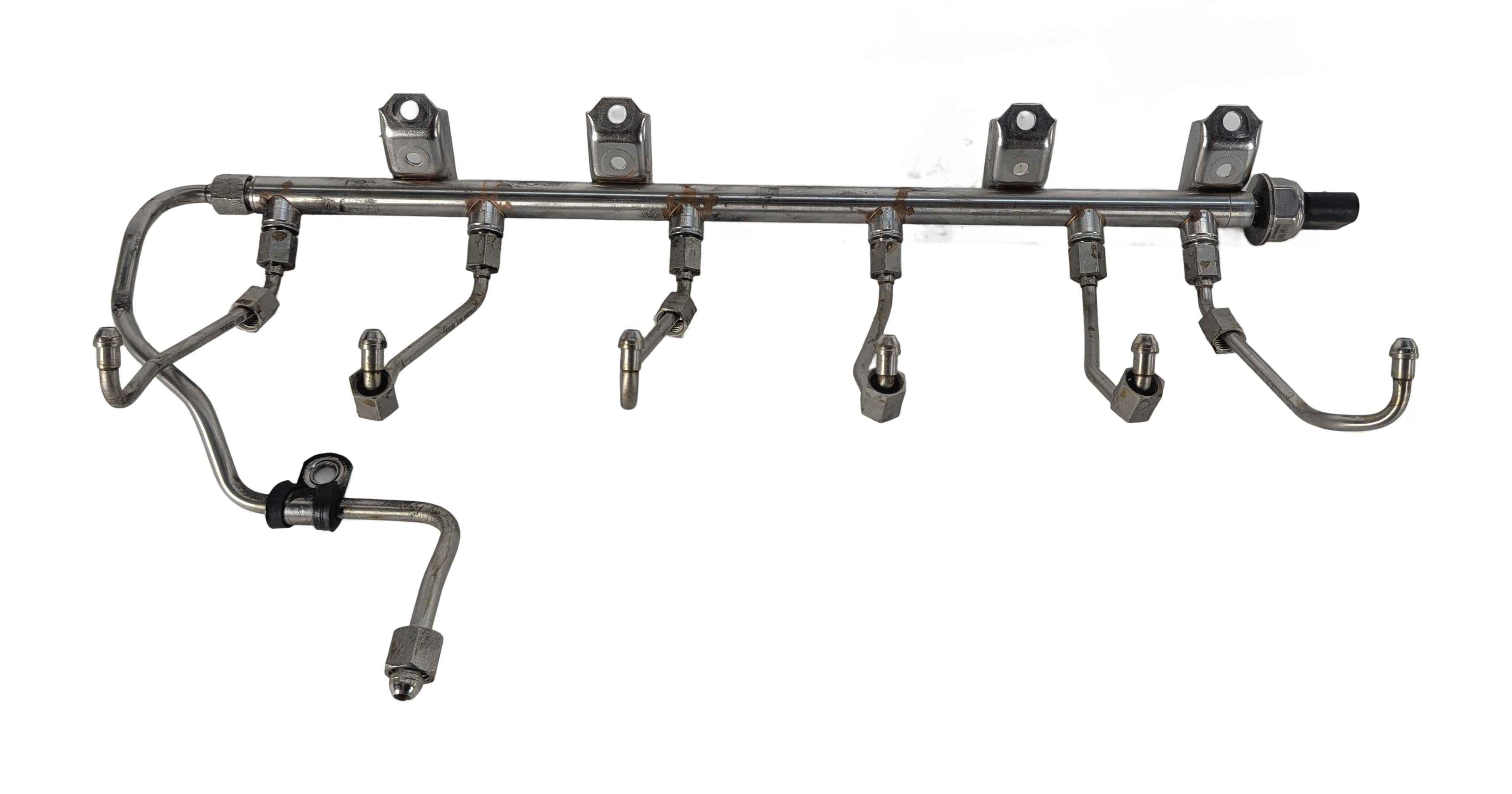 08 BMW 335I (E90) 3.0L (N54) ENGINE HIGH PRESSURE FUEL RAIL w/SENSOR LINES — exact item pictured