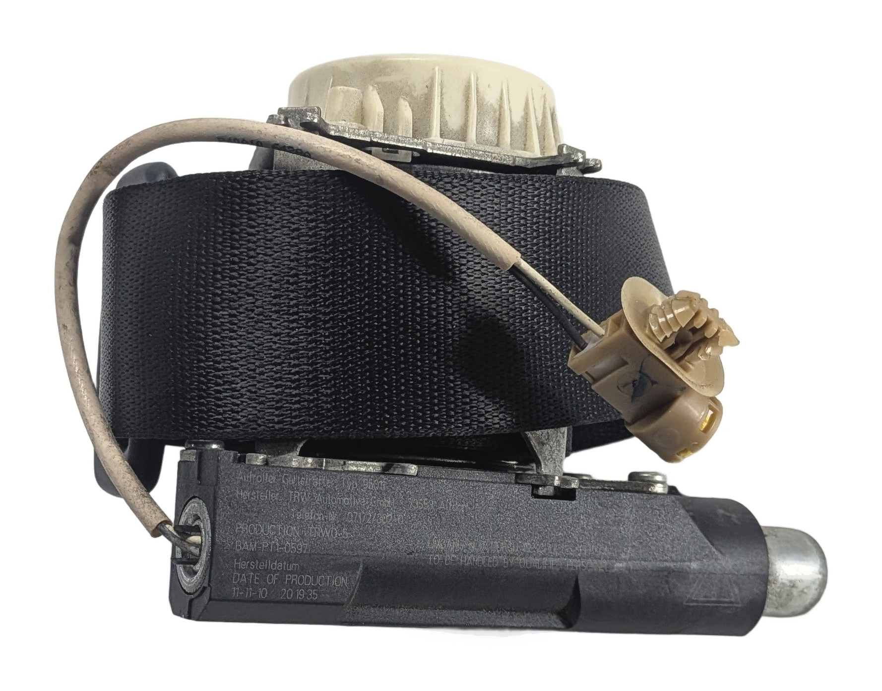2011 PORSCHE PANAMERA (970) REAR RIGHT SEAT SEATBELT RETRACTOR (Black) — exact item pictured