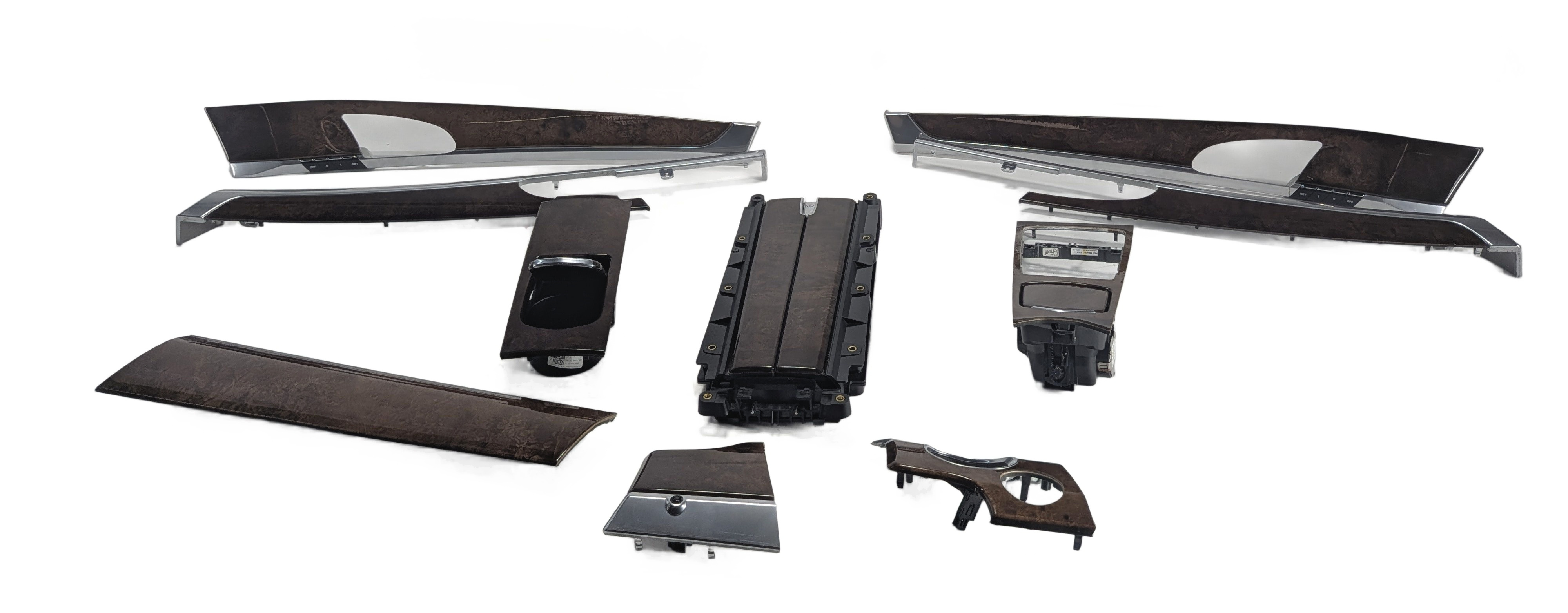 2011 PORSCHE PANAMERA (970) INTERIOR DOOR DASH CONSOLE TRIM SET (Burr Walnut) — exact item pictured