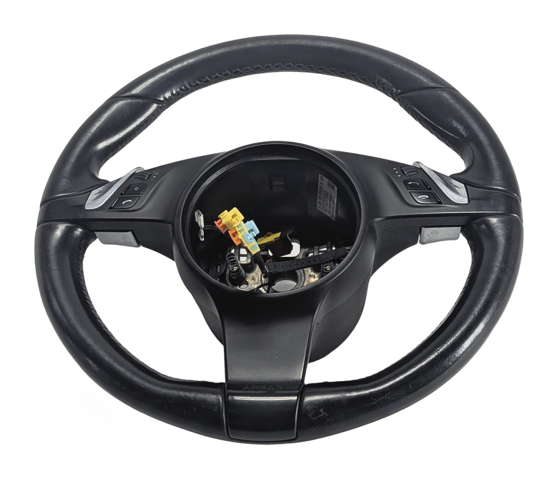 2011-2016 PORSCHE CAYENNE PANAMERA (958 970 G1) HEATED STEERING WHEEL (Black) — exact item pictured