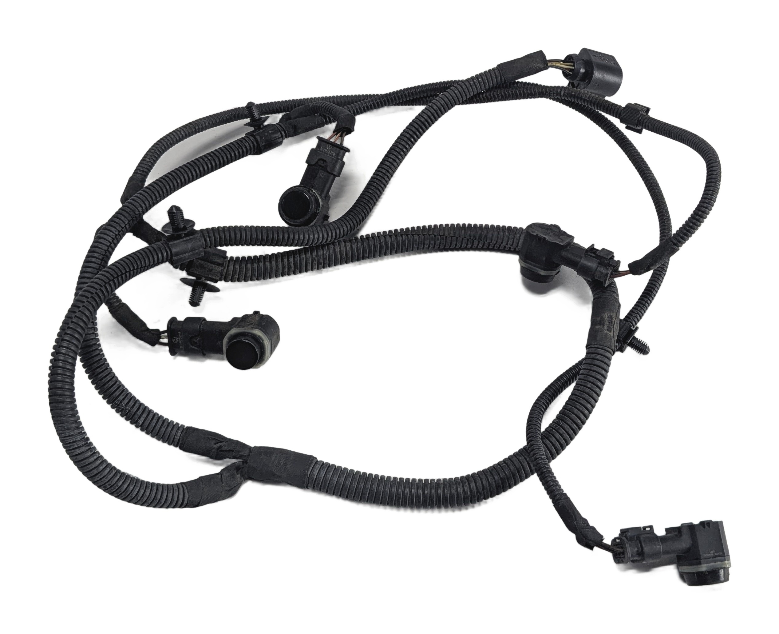 2011 PORSCHE PANAMERA (970) BUMPER PARK ASSIST PDC SENSOR SET/4 HARNESS (Black) — exact item pictured