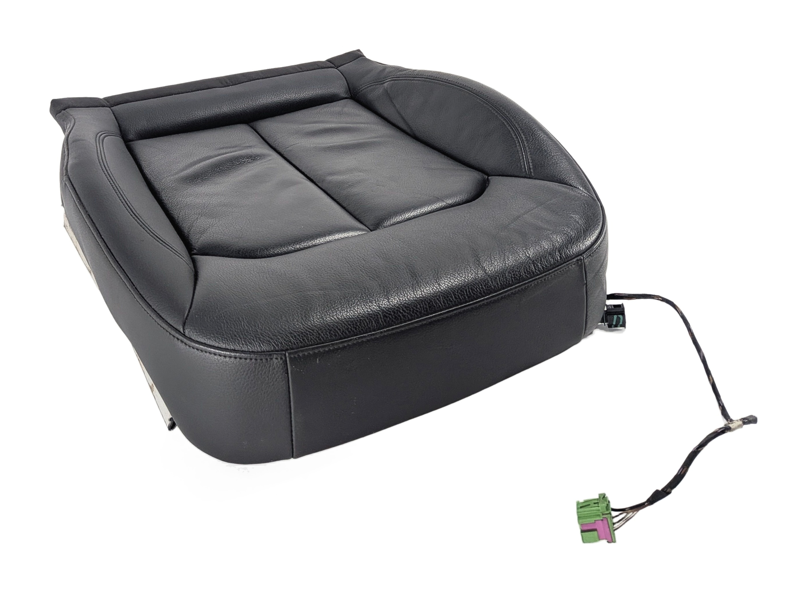 2015 AUDI A3 (8V) FRONT LEFT DRIVER SEAT BOTTOM CUSHION HEATED (Black) — exact item pictured
