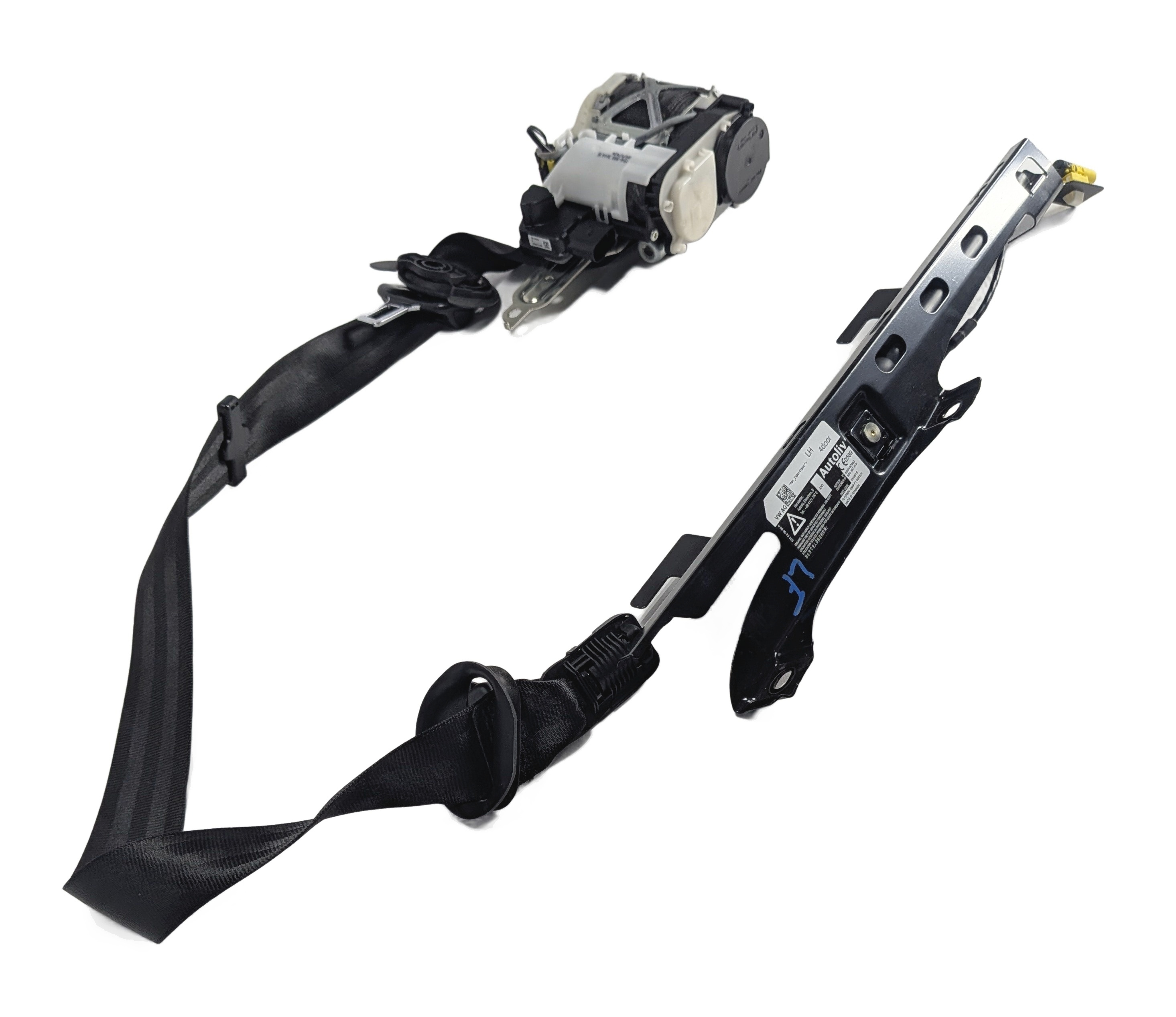 15-20 AUDI A3 S3 RS3 (8V) SEDAN FRONT LEFT DRIVER SEATBELT RETRACTOR (Black) — exact item pictured