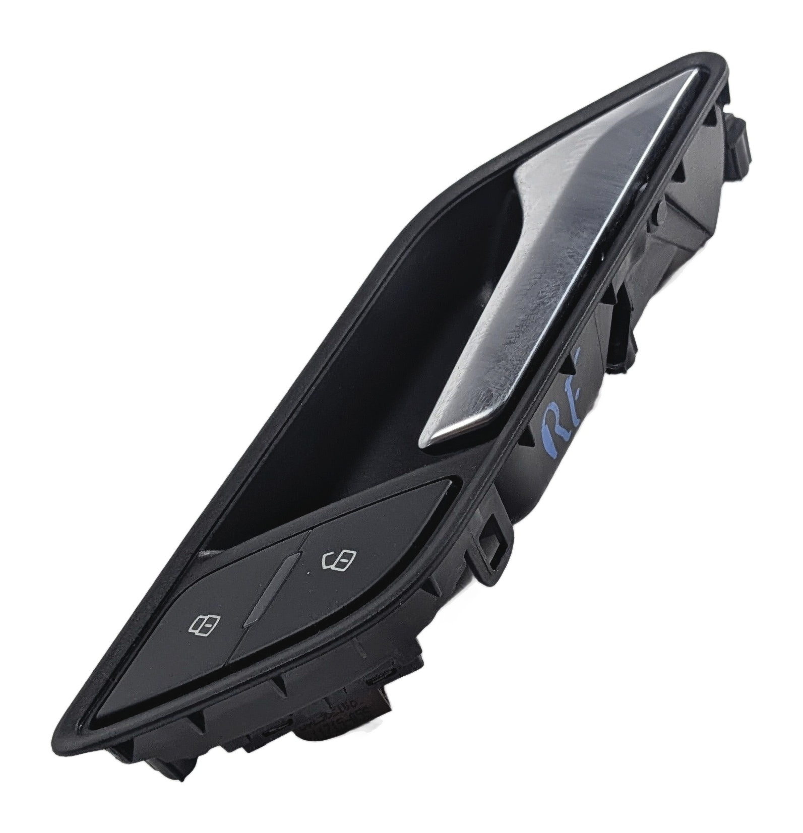 13-20 AUDI A3 S3 8V FRONT RIGHT PASSENGER INTERIOR DOOR HANDLE (BLACK/SILVER) — exact item pictured