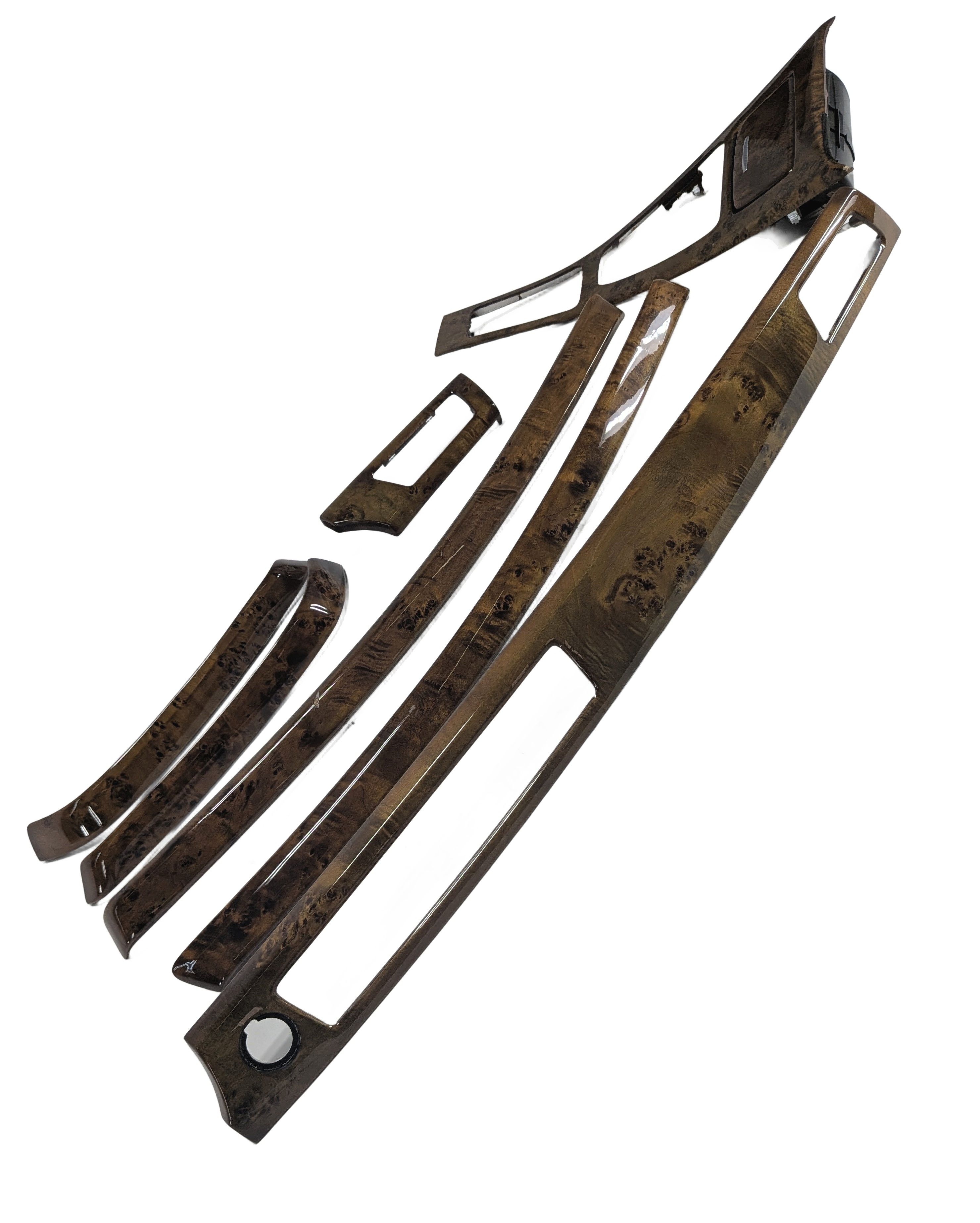 2007 BMW 335I (E90) INTERIOR DASH CENTER CONSOLE DOOR TRIM SET/7 (Poplar) — exact item pictured