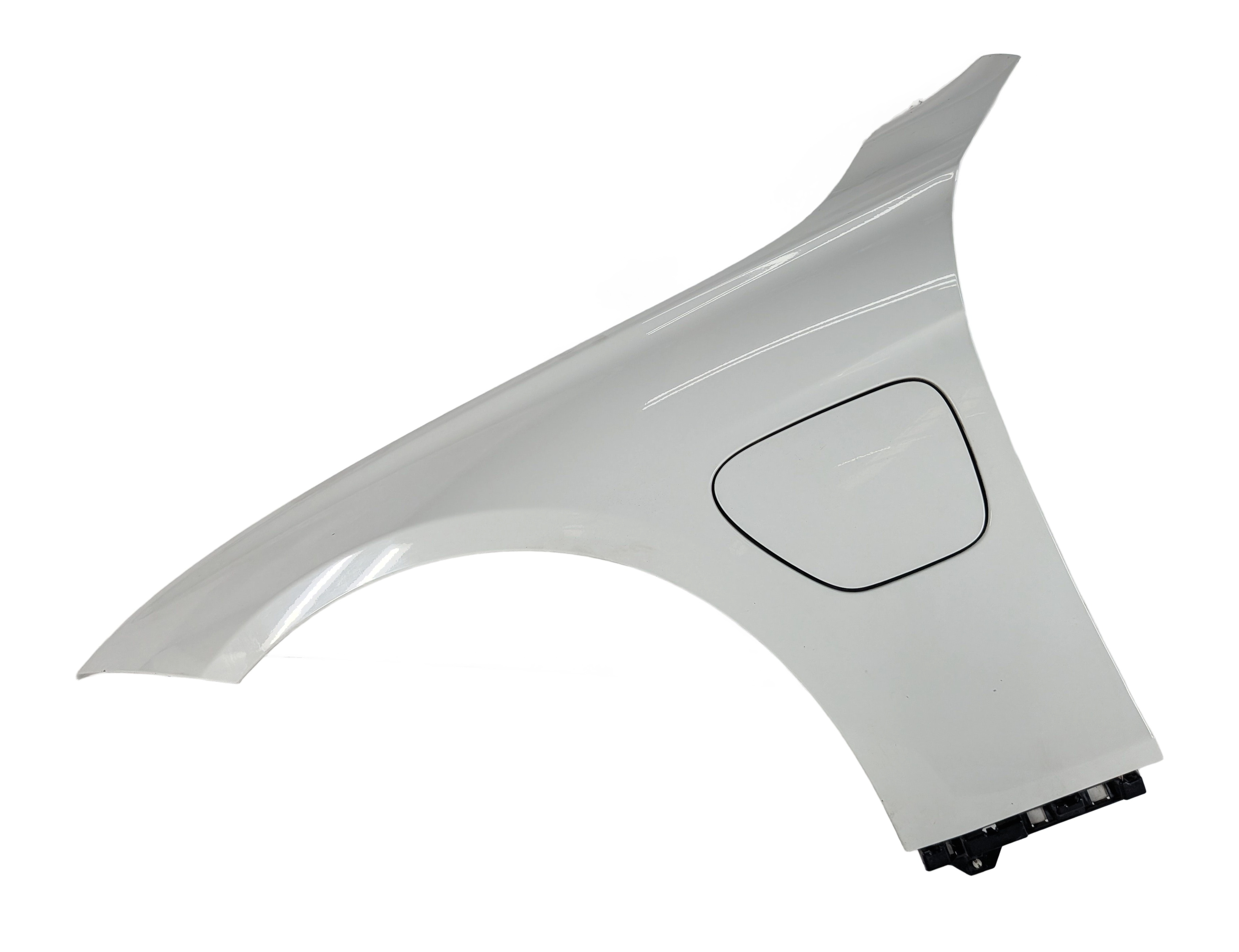 2016-2018 BMW 330E (F30) FRONT LEFT DRIVER FENDER w/CHARGE PORT DOOR (White) — exact item pictured