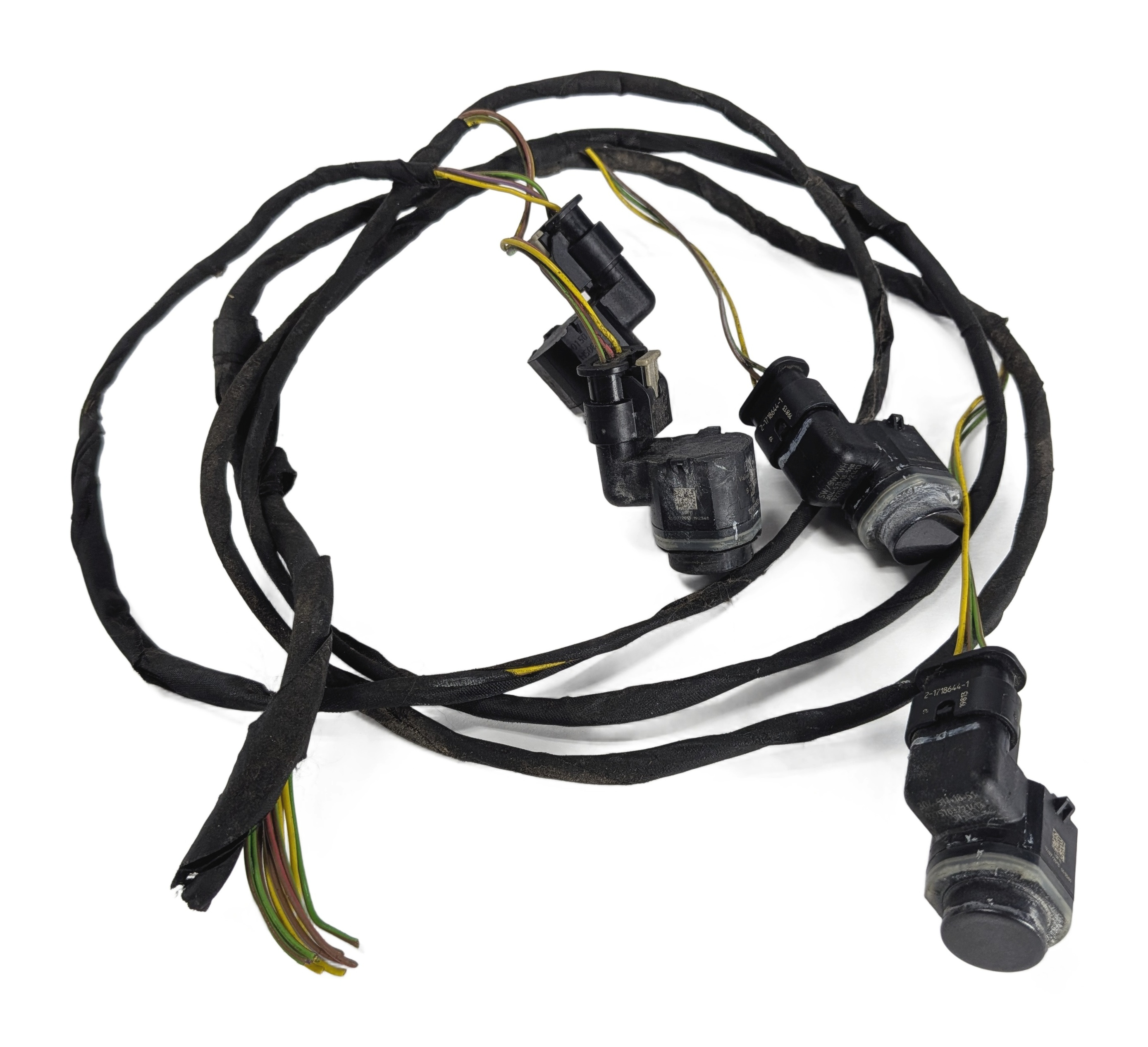 2014 BMW 750LI (F01) REAR PARK ASSIST PDC SENSORS SET w/WIRE HARNESS (Gray) — exact item pictured