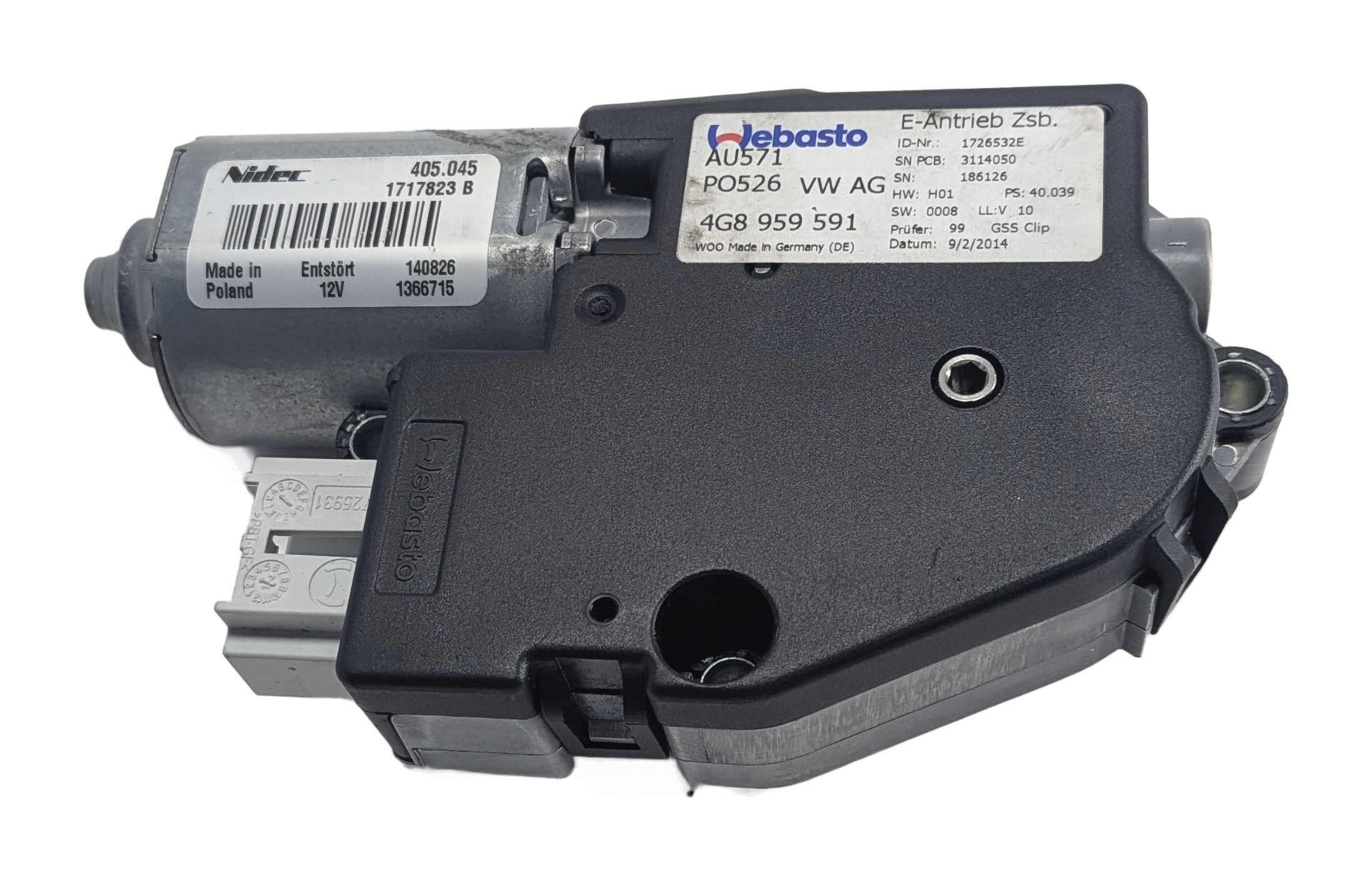2012-2018 AUDI A6 A7 S6 S7 (C7 4G8) SUNROOF SUN ROOF WINDOW MOTOR — exact item pictured