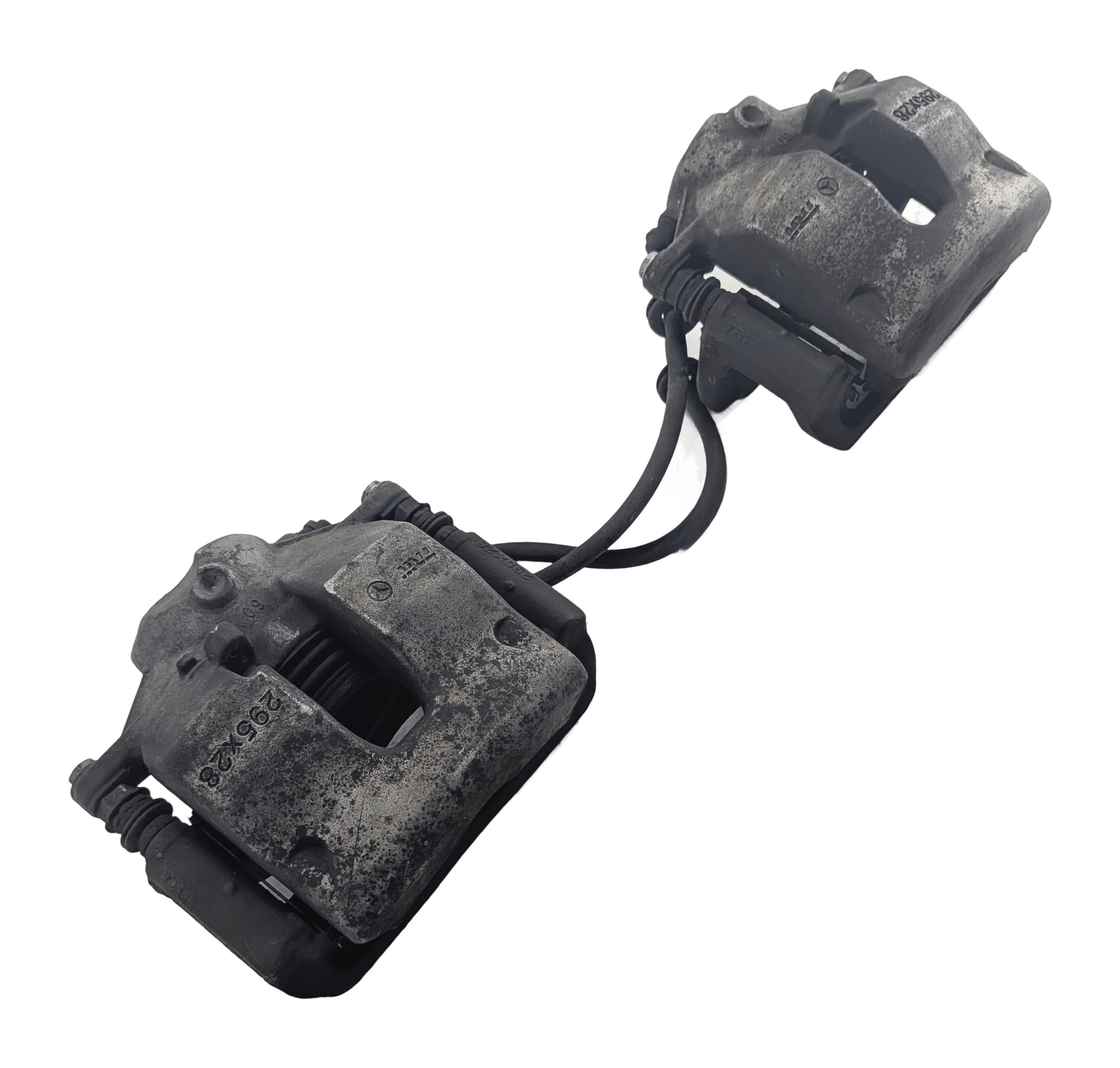 10-20 MERCEDES SLK250 SLK350 SLC300 (R172) FRONT BRAKE CALIPER LEFT/RIGHT SET/2 — exact item pictured