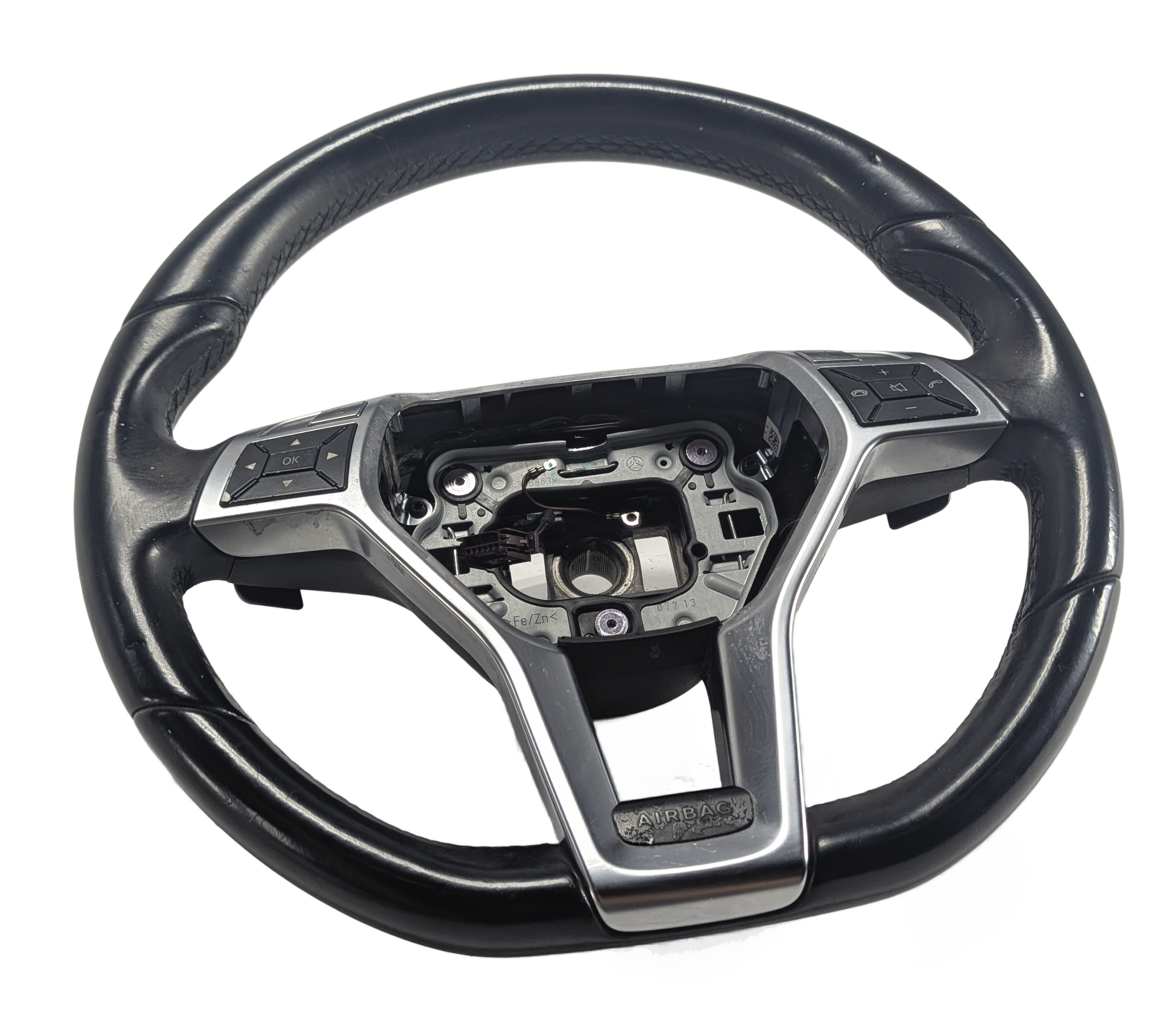 13-16 MERCEDES SLK250 SLK350 (R172) LEATHER MULTIFUNCTION STEERING WHEEL (Black) — exact item pictured