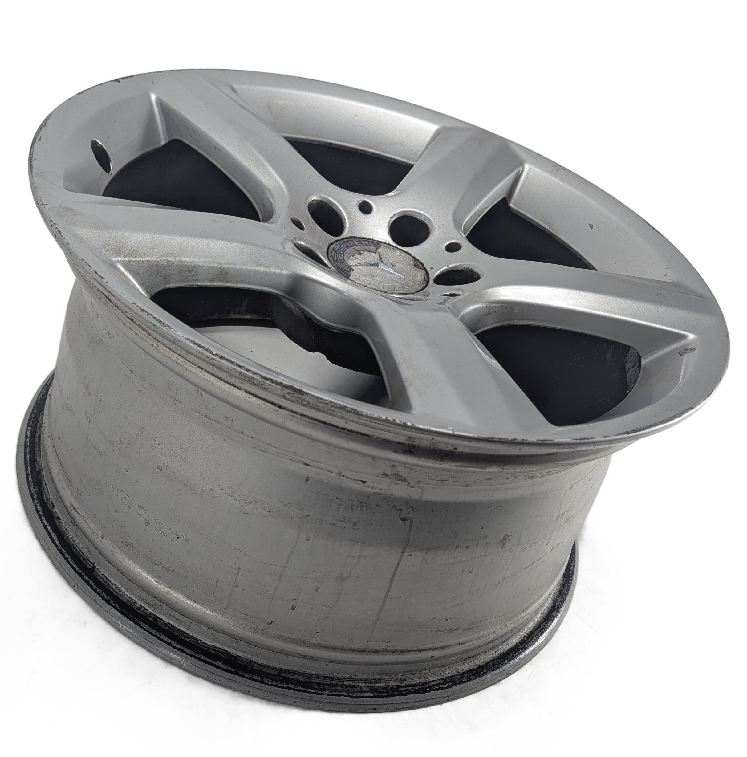 2012-2015 MERCEDES SLK250 (R172) 17X8.5 5 SPOKE SILVER ALLOY WHEEL RIM ET36 — exact item pictured