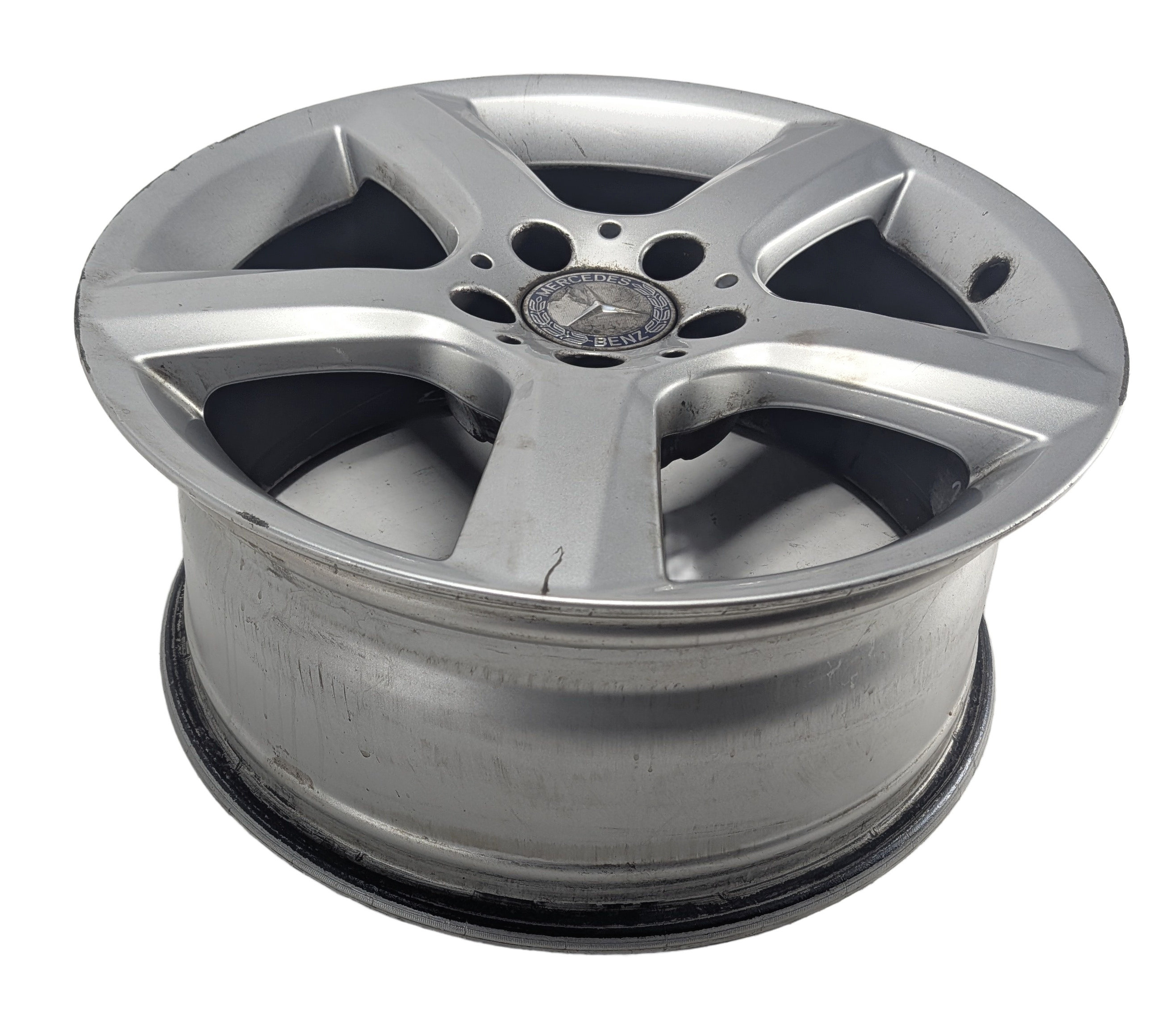 2012-2015 MERCEDES SLK250 (R172) 17X7.5 5 SPOKE SILVER ALLOY WHEEL RIM ET42 — exact item pictured