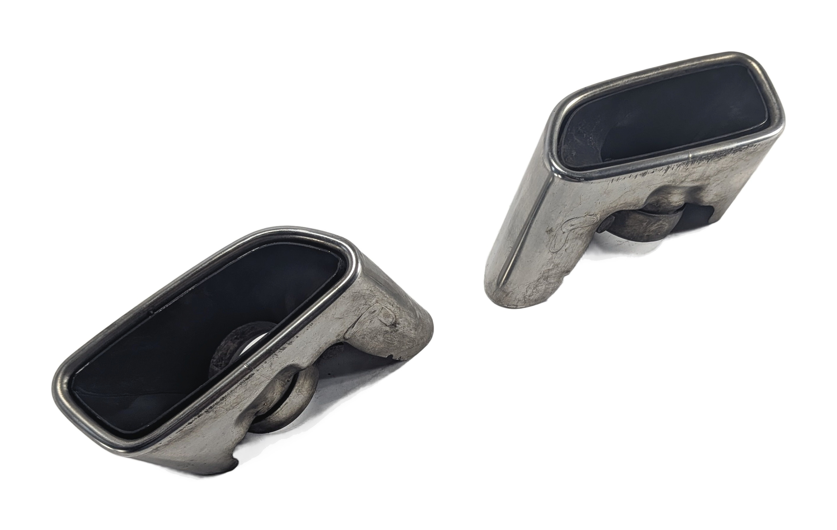 2013 MERCEDES SLK 250 (R172) REAR LEFT/RIGHT MUFFLER EXHAUST TIP TRIM SET/2 — exact item pictured