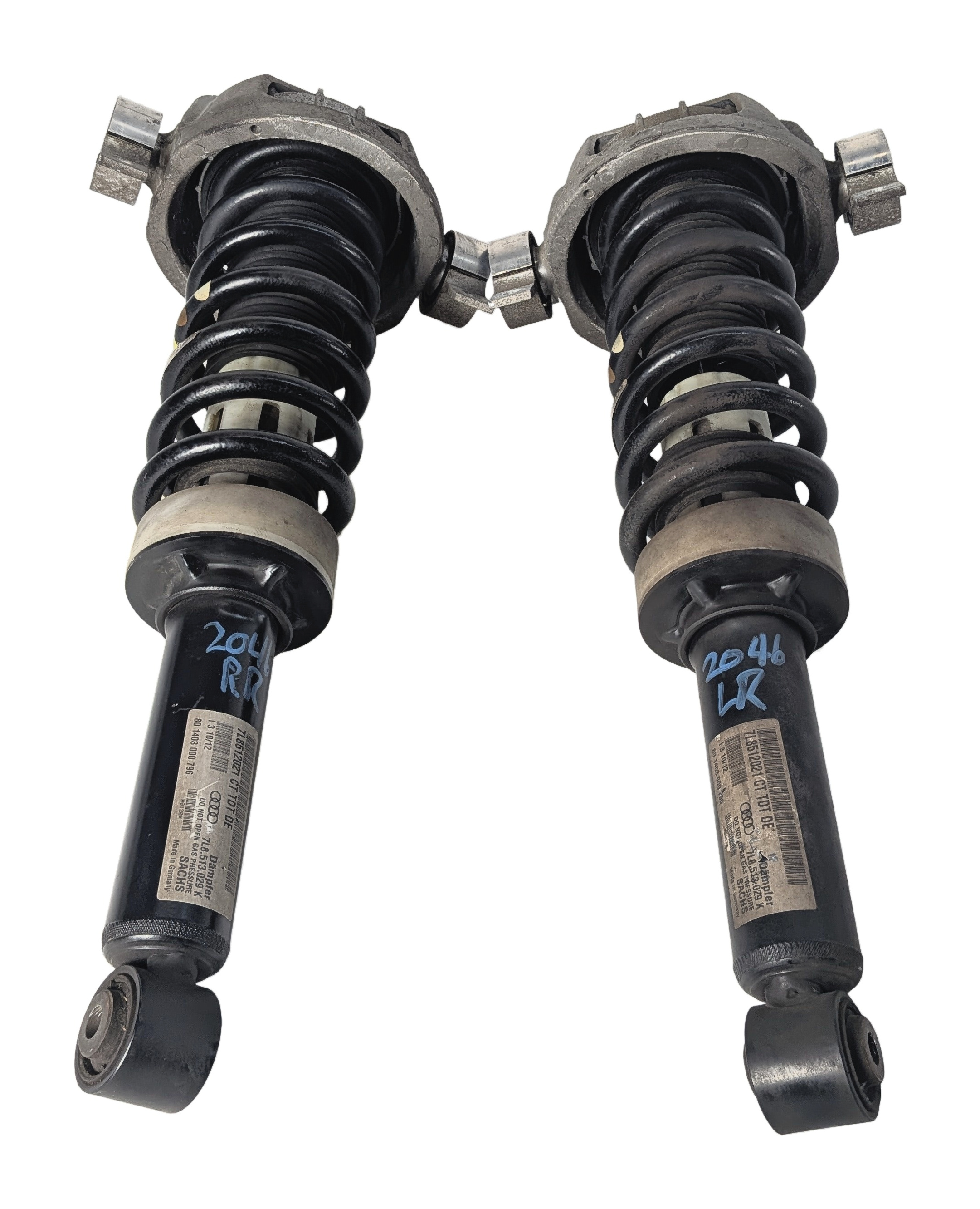 2007-2015 AUDI Q7 (4L) REAR LEFT & RIGHT SHOCK STRUT SET-2 (COMFORT SUSPENSION) — exact item pictured