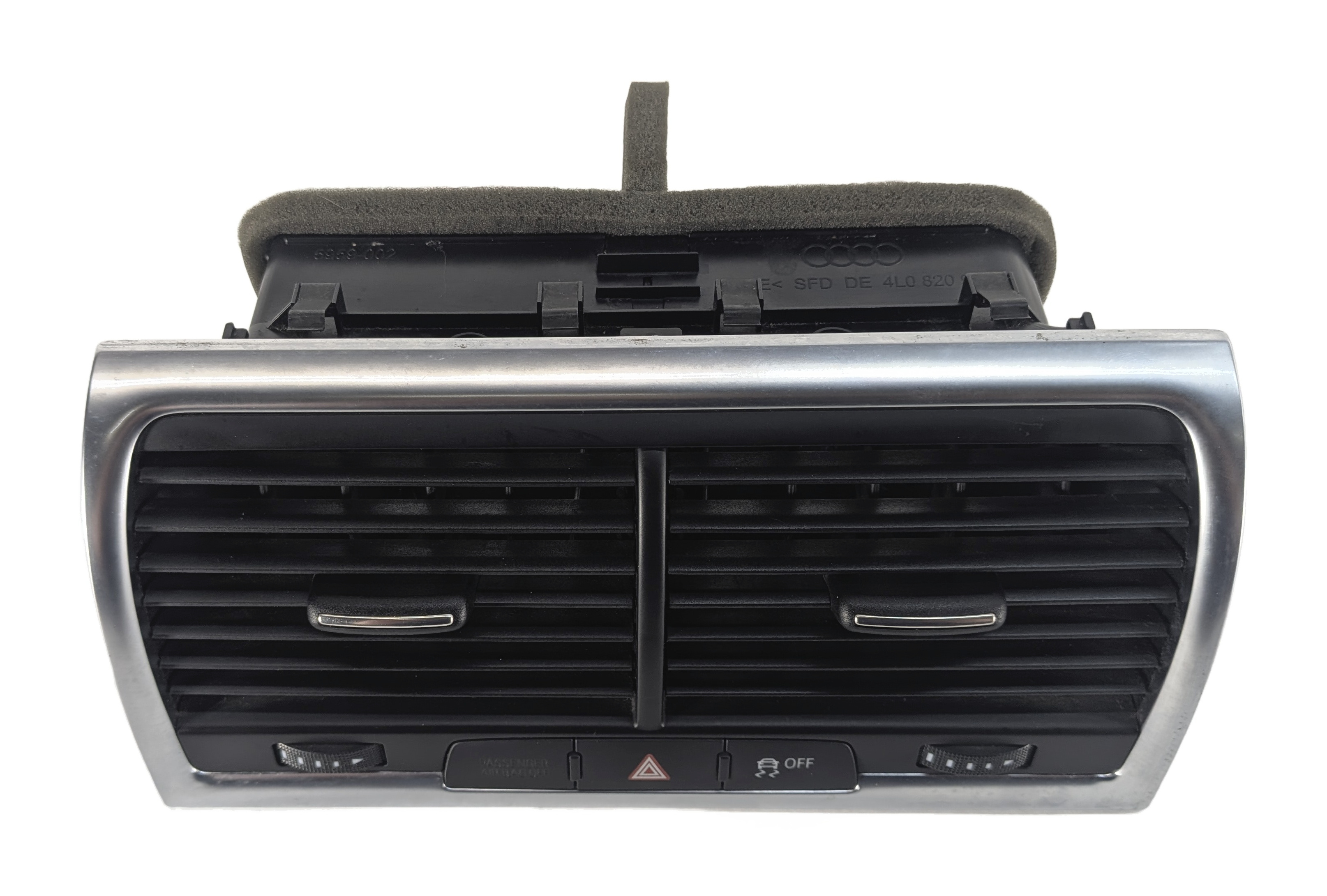 2012 AUDI Q7 (4L) FRONT CENTER DASH HEAT AIR AC VENT w/HAZARD SWITCH (Black) — exact item pictured