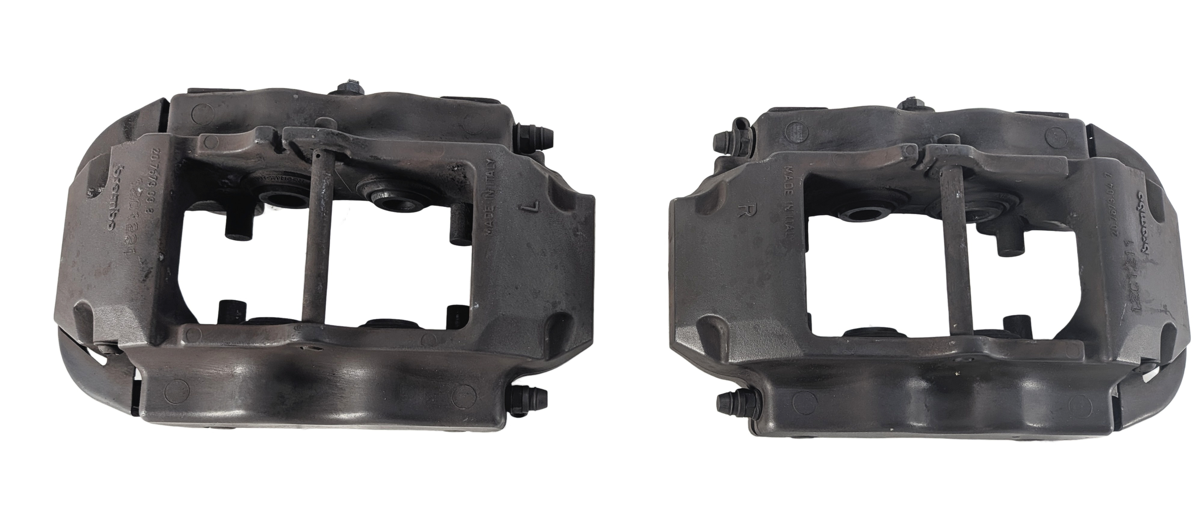 04-15 VW TOUAREG AUDI Q7 4L REAR LEFT & RIGHT ABS DISC BRAKE CALIPER SET2 BREMBO — exact item pictured