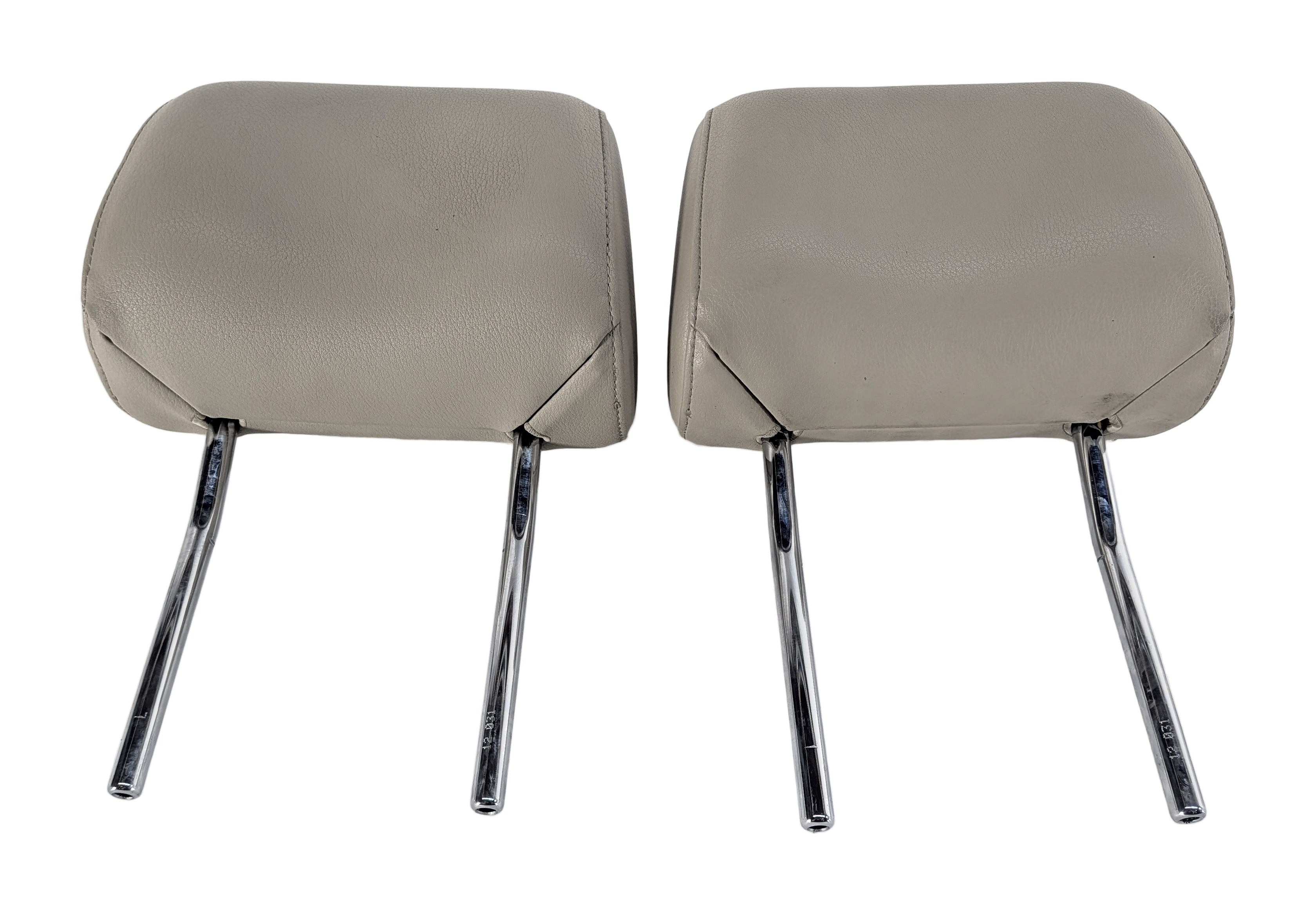 2008-2015 AUDI A6 S6 Q7 C6 (4L) FRONT LEFT & RIGHT SEAT HEADREST SET (Beige) — exact item pictured