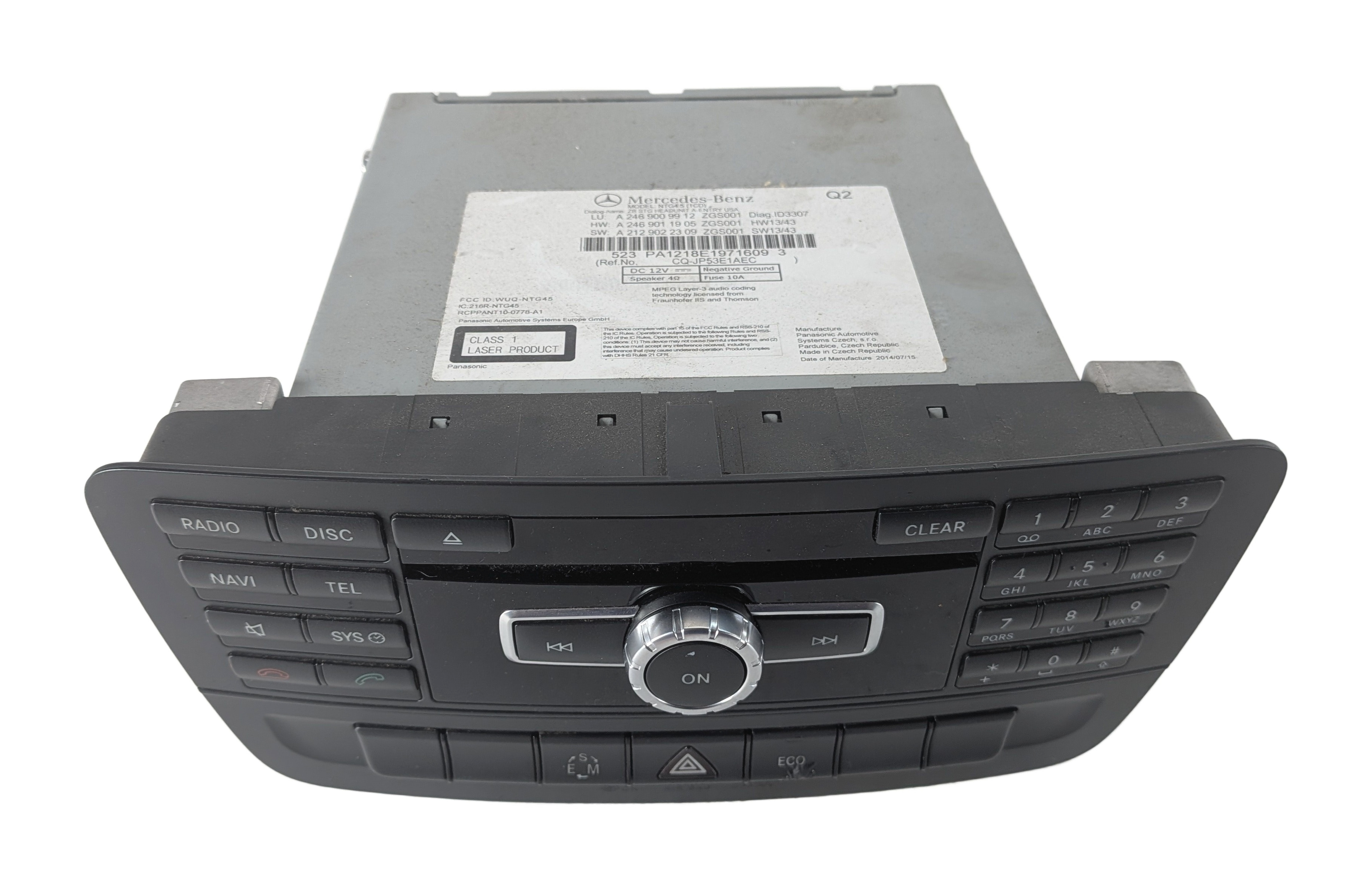 2014 MERCEDES B250 CLA250 (C117 W246) RADIO GPS NAVIGATION CD STEREO RECEIVER — exact item pictured