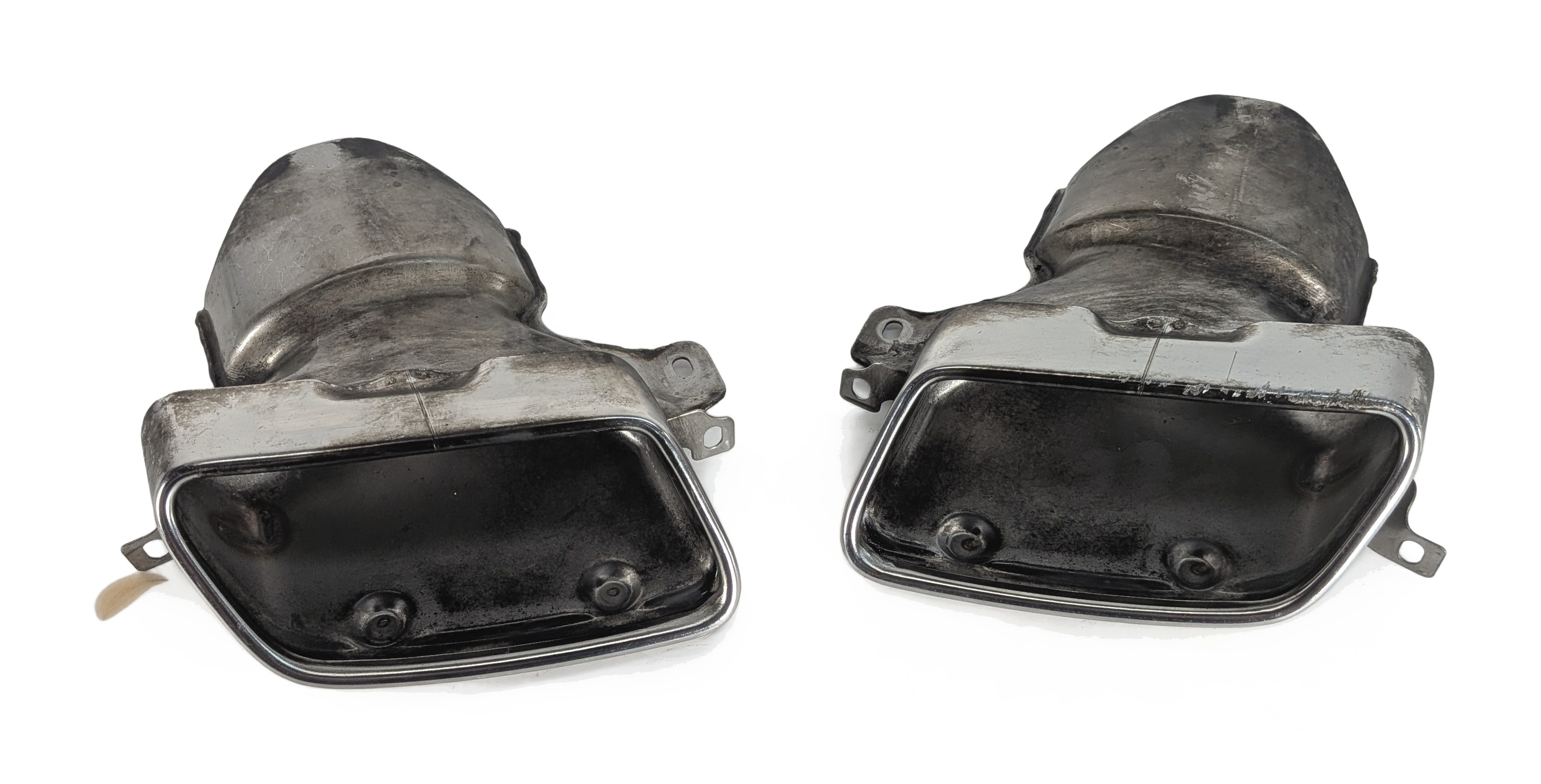 2012-2018 MERCEDES CLS550 (W218) EXHAUST TIP FINISHER CHROME LEFT/RIGHT SET/2 — exact item pictured