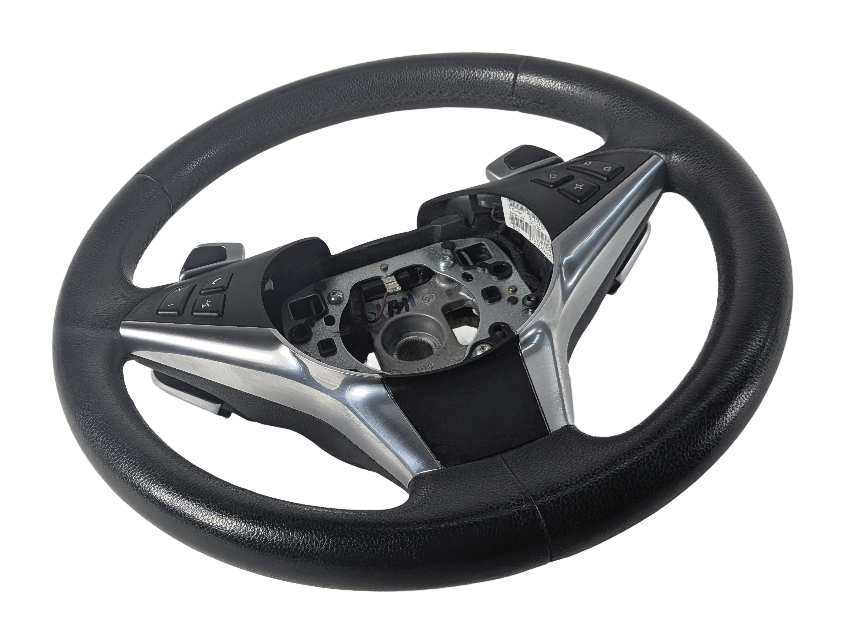 06-10 BMW 5 6 SERIES (E60 E63) SPORT STEERING WHEEL w/PADDLE SHIFTERS (Black) — exact item pictured