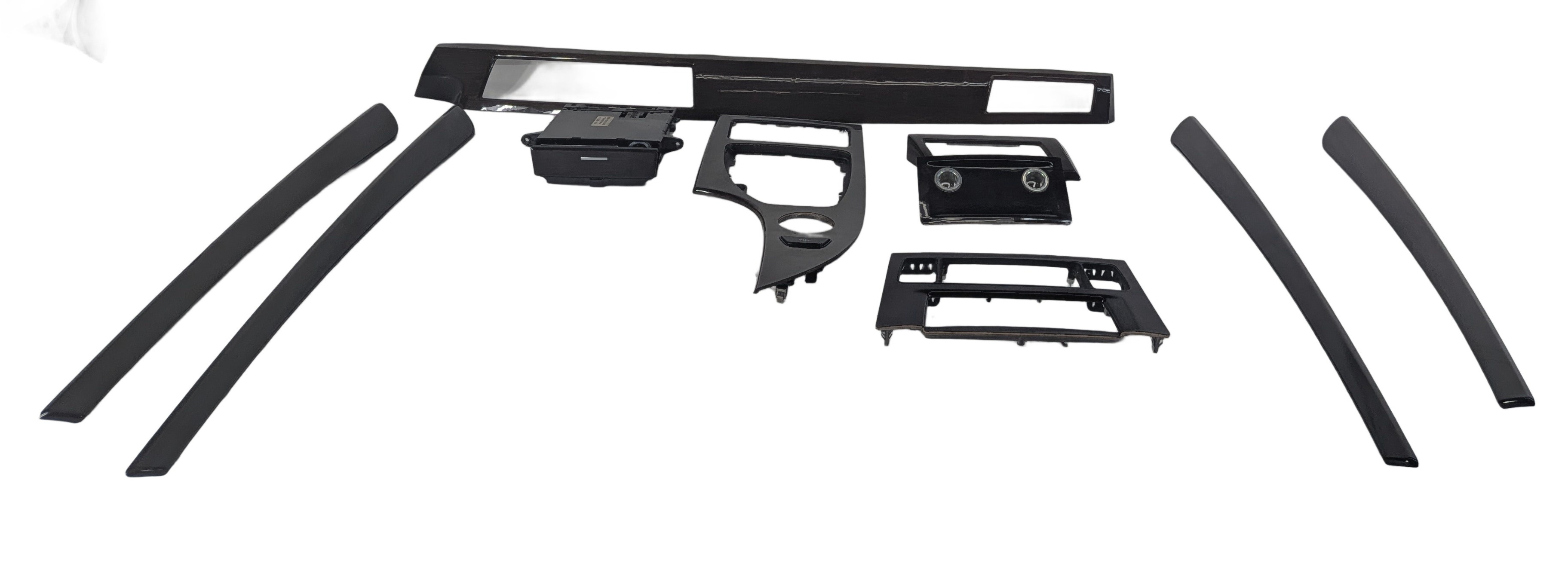 2008 BMW 535I (E60) INTERIOR DASH DOOR CENTER CONSOLE REAR TRIM SET/9 (Bamboo) — exact item pictured