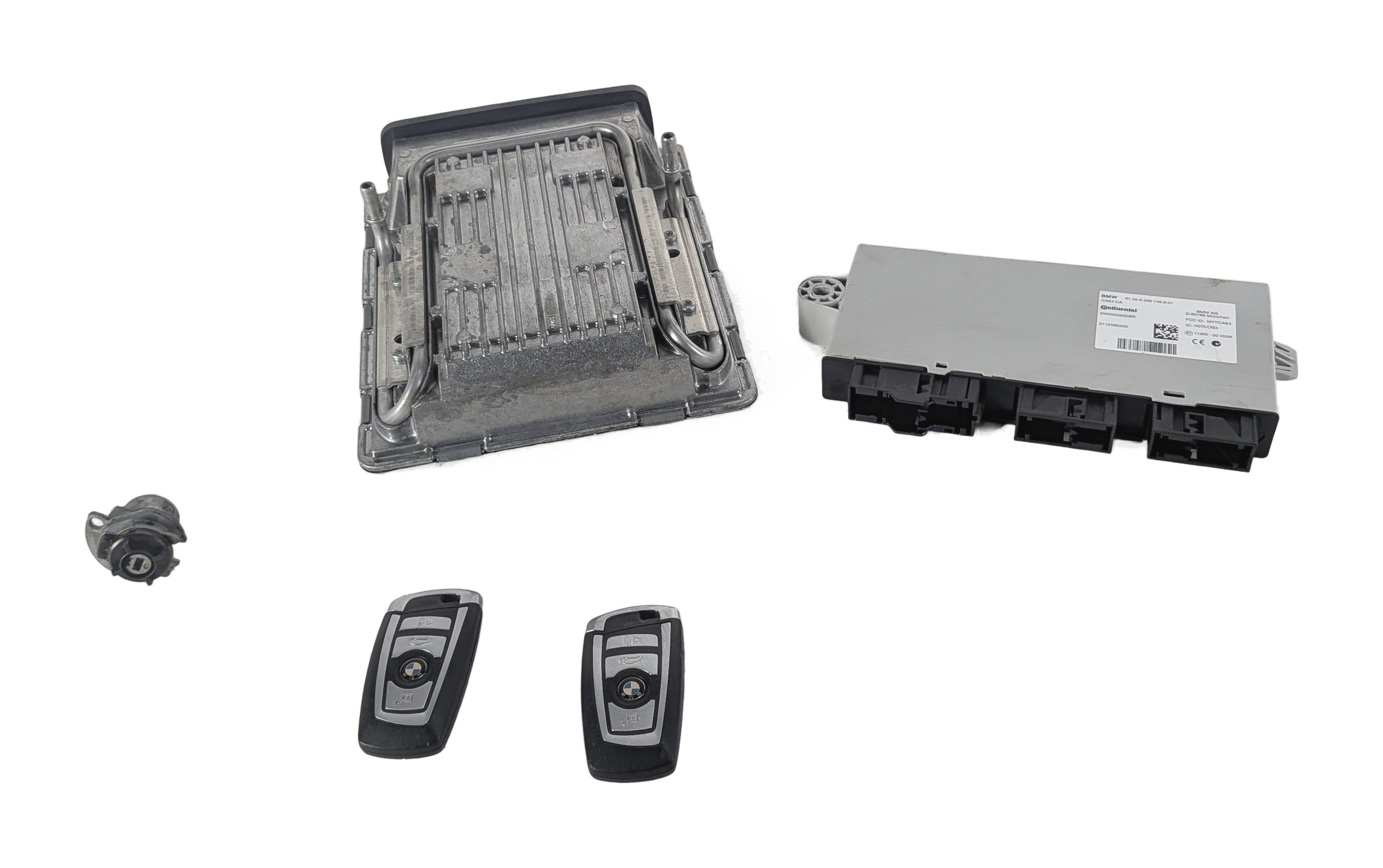 09-13 BMW 550i 650i 750i B7 (F01 F06 F10) 4.4L N63 ENGINE DME CAS MODULE KEY SET — exact item pictured