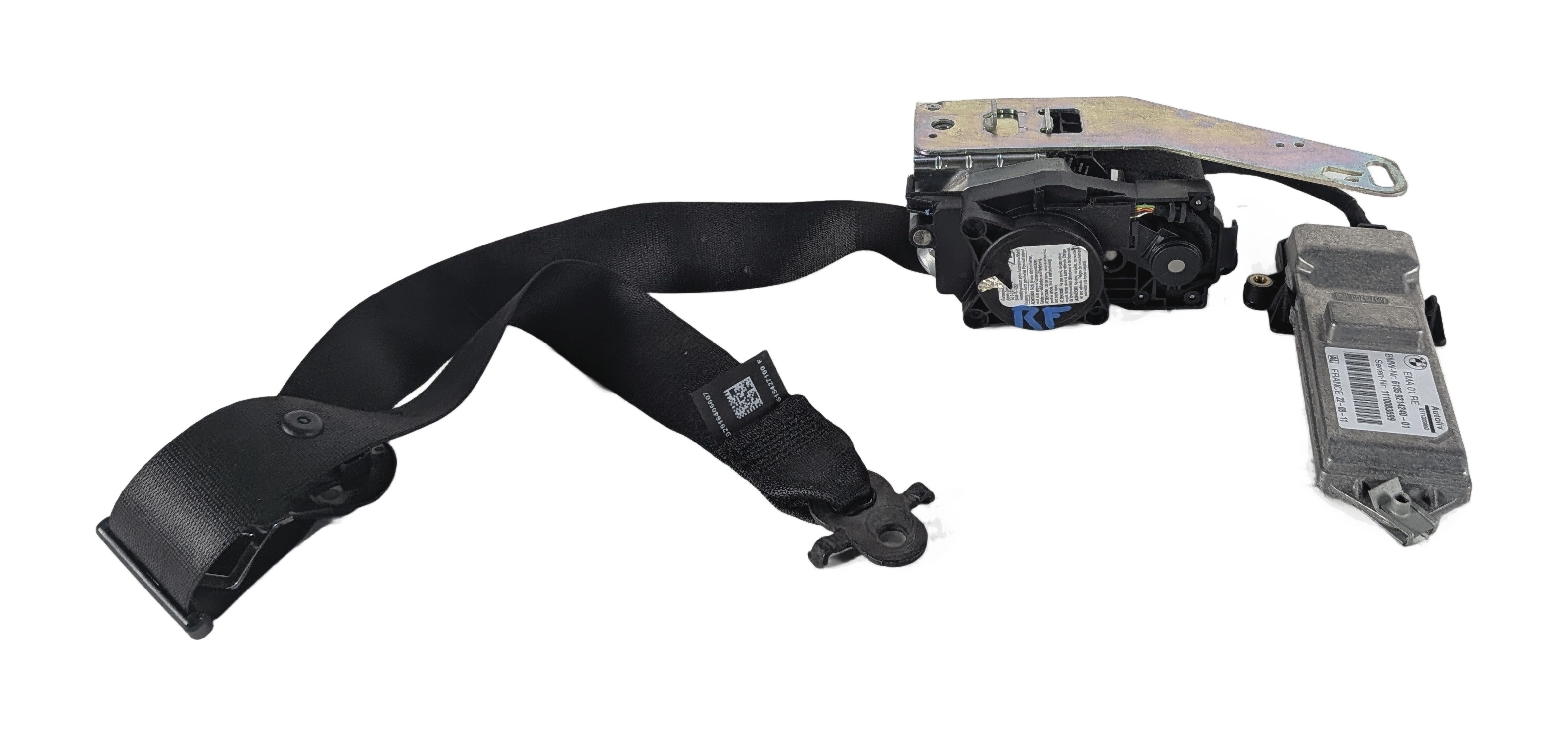 2009-2012 BMW 740i 750i 760i B7 (F01) RIGHT PASSENGER SEATBELT RETRACTOR(Black) — exact item pictured
