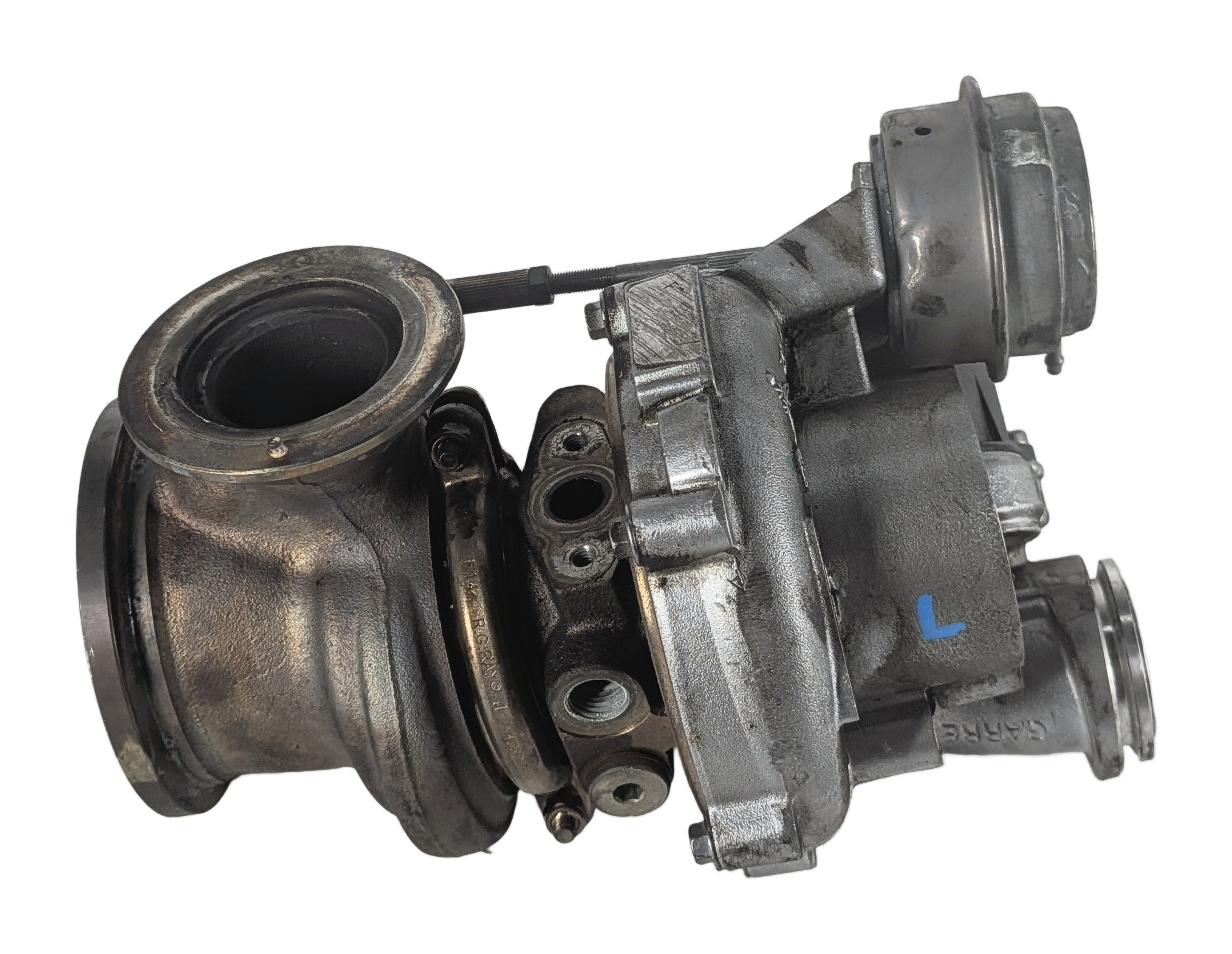 08-14 BMW 550i 750i X5 X6 (E70 E71 F01 F10) 4.4L N63 ENGINE LEFT TURBOCHARGER — exact item pictured