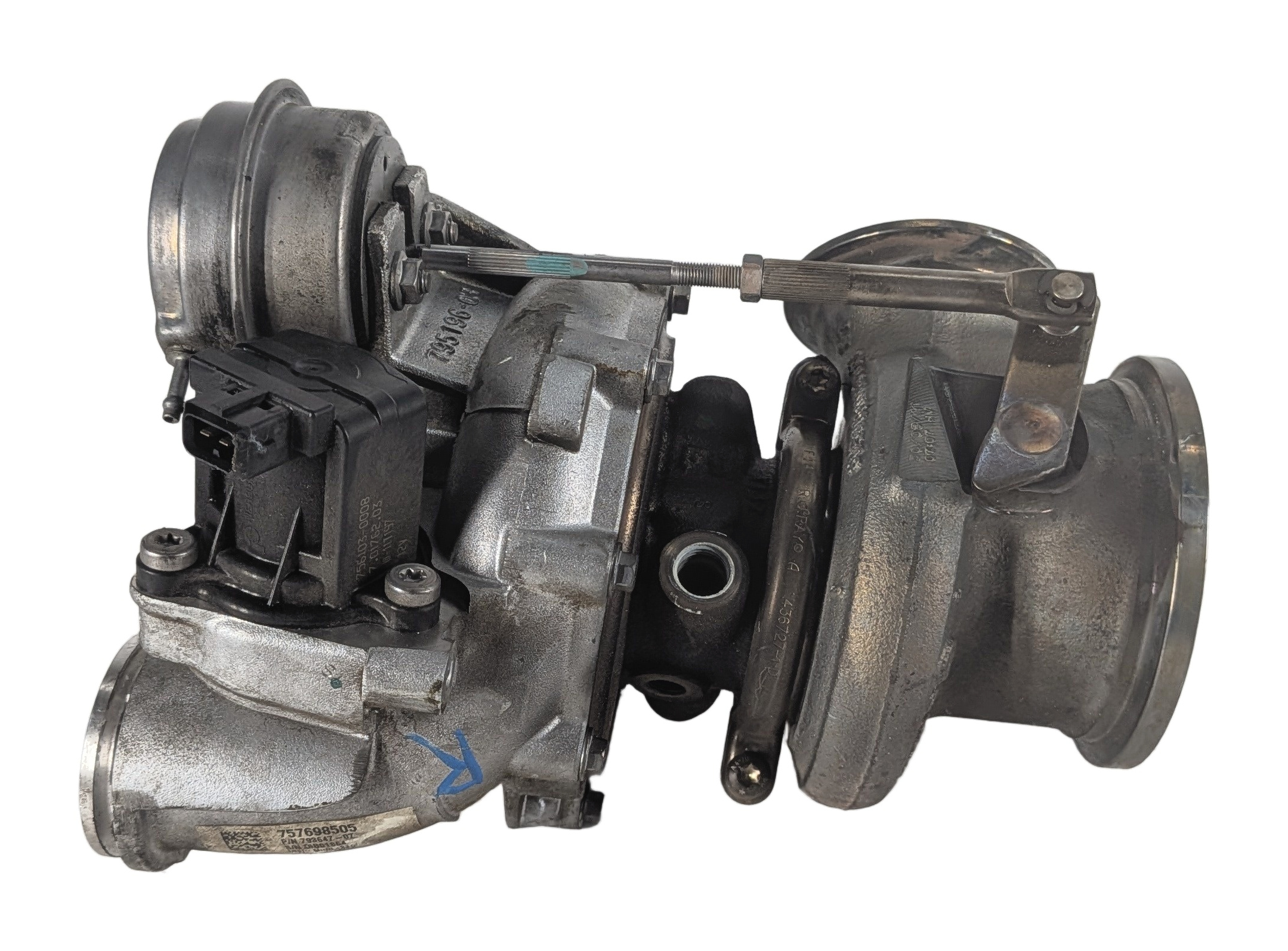 08-14 BMW 550i 750i X5 X6 (E70 E71 F01 F10) 4.4L N63 ENGINE RIGHT TURBOCHARGER — exact item pictured