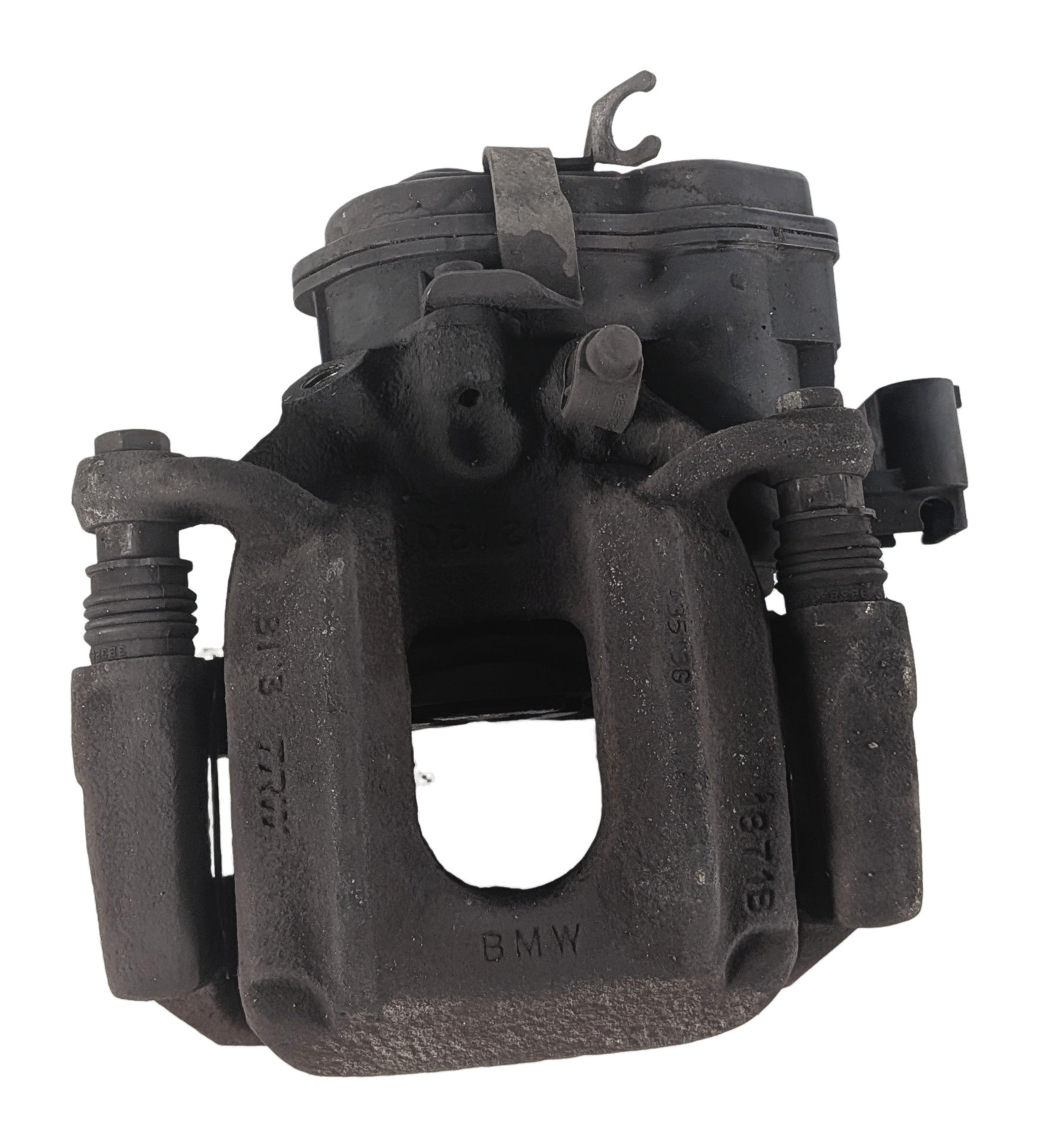 2011-2018 BMW X3 X4 (F25 F26) REAR LEFT DRIVER DISC BRAKE CALIPER w/ ACTUATOR — exact item pictured