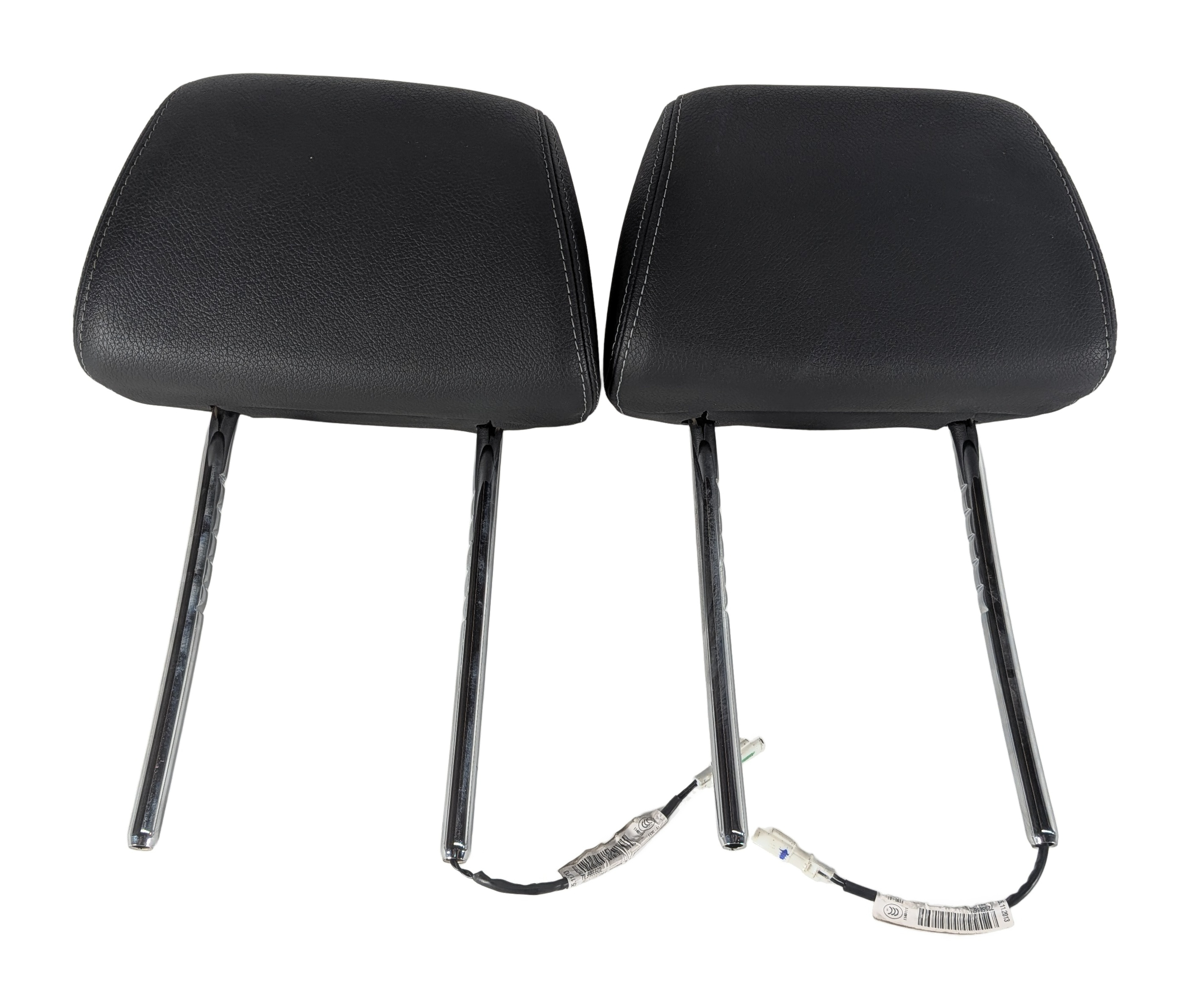11-17 BMW X3 (F25) FRONT LEFT & RIGHT COMFORT SEAT HEADREST SET 2 (Black) — exact item pictured