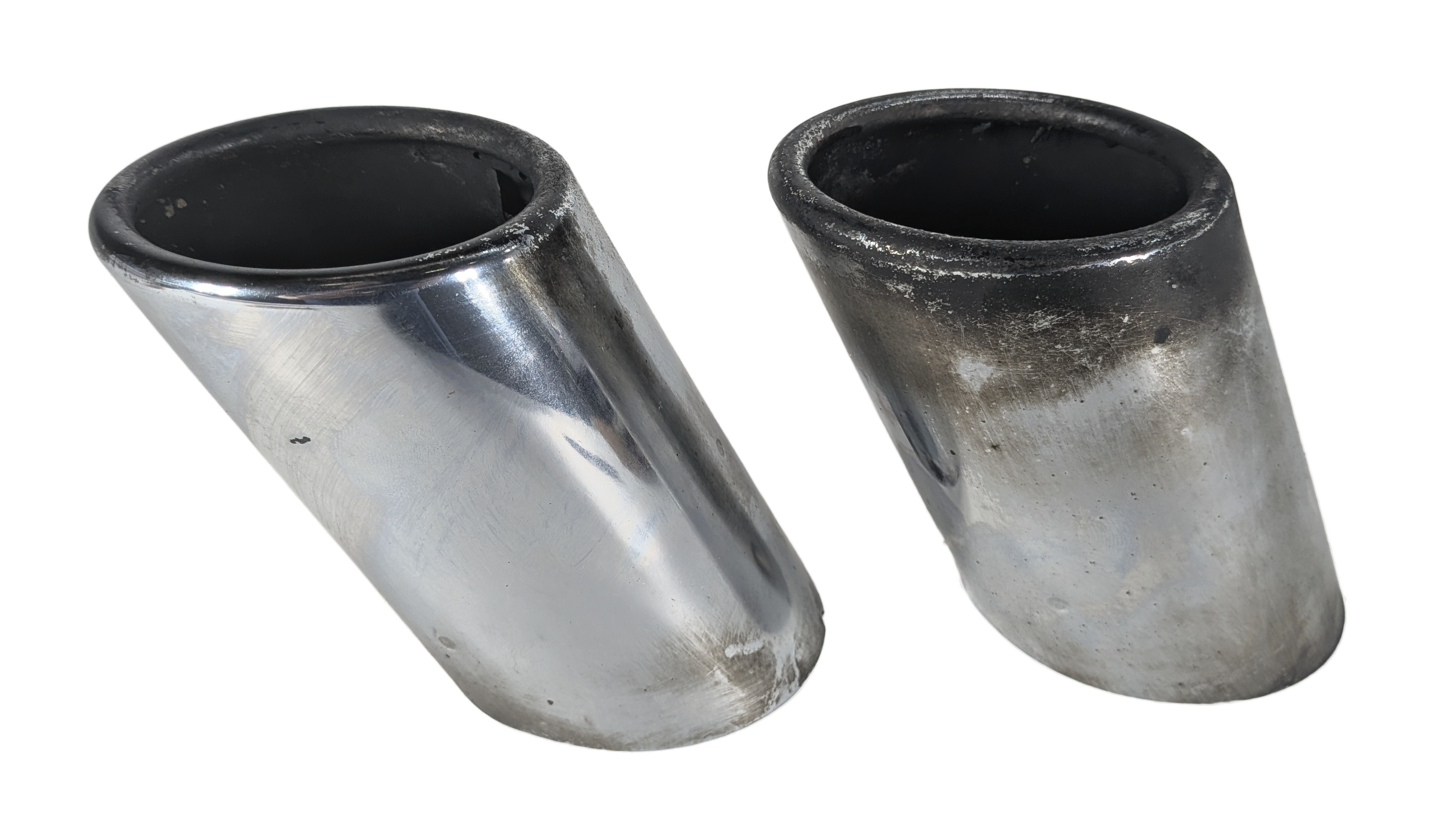14-16 BMW X3 X4 (F25) 3.0L (N55) ENGINE MUFFLER EXHAUST PIPE TIP SET/2 (CHROME) — exact item pictured