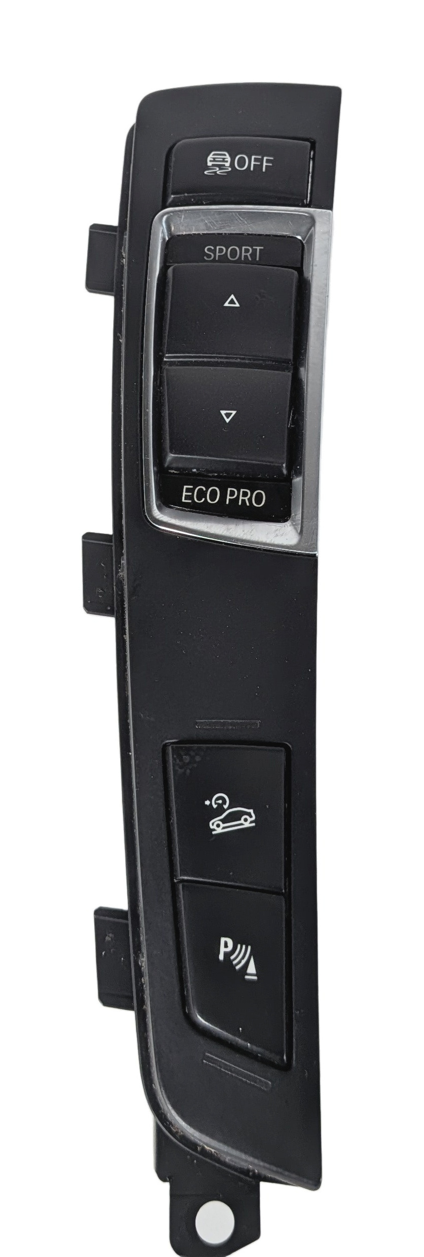 2014 BMW X3 (F25) CENTER CONSOLE PDC DSC OFF ECO PRO SPORT TAILGATE SWITCH PANEL — exact item pictured