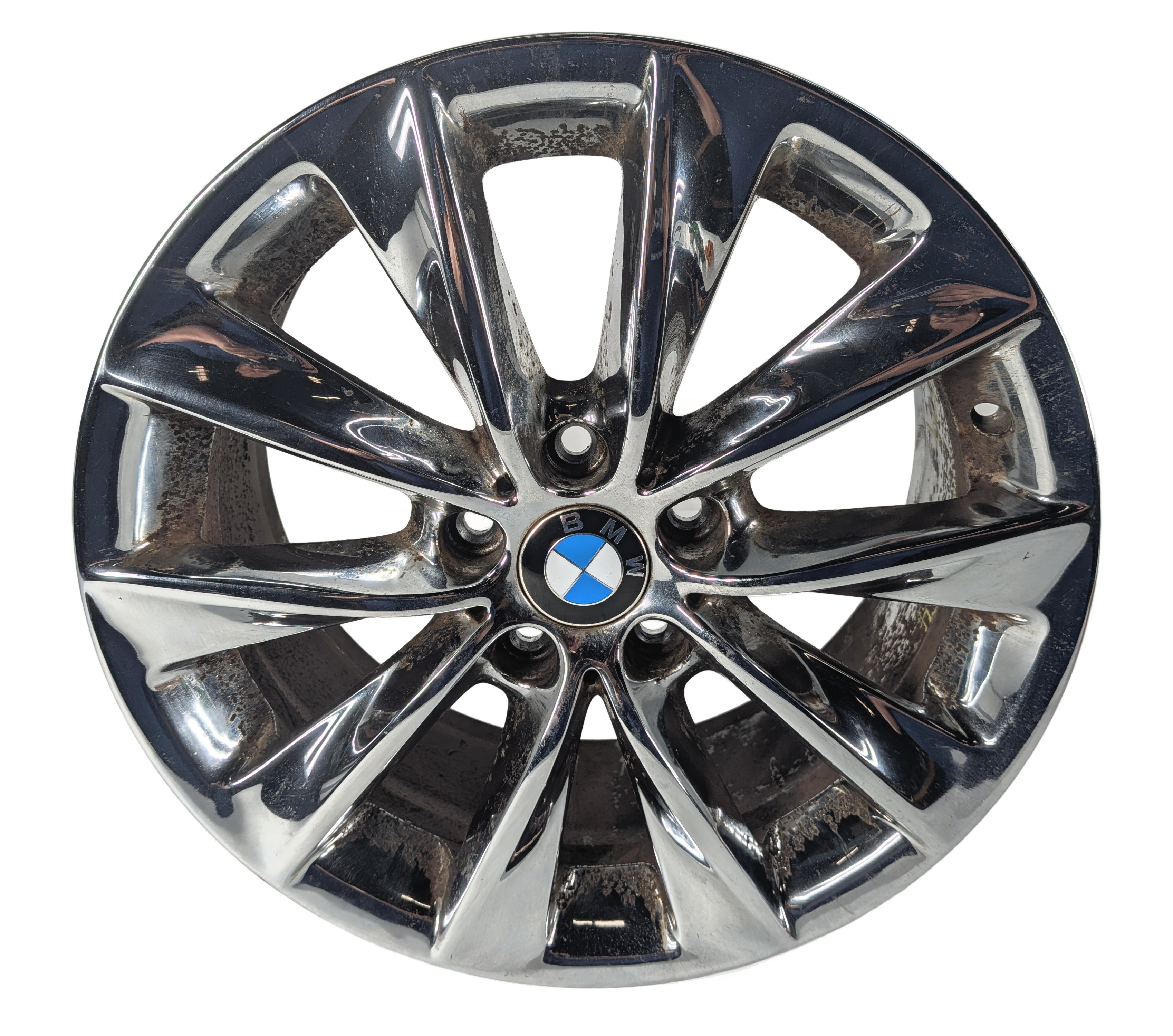 2011-2017 BMW X3 X4 535i (F25 F26 F10) 18X8 5 SPOKE CHROME ALLOY WHEEL RIM — exact item pictured