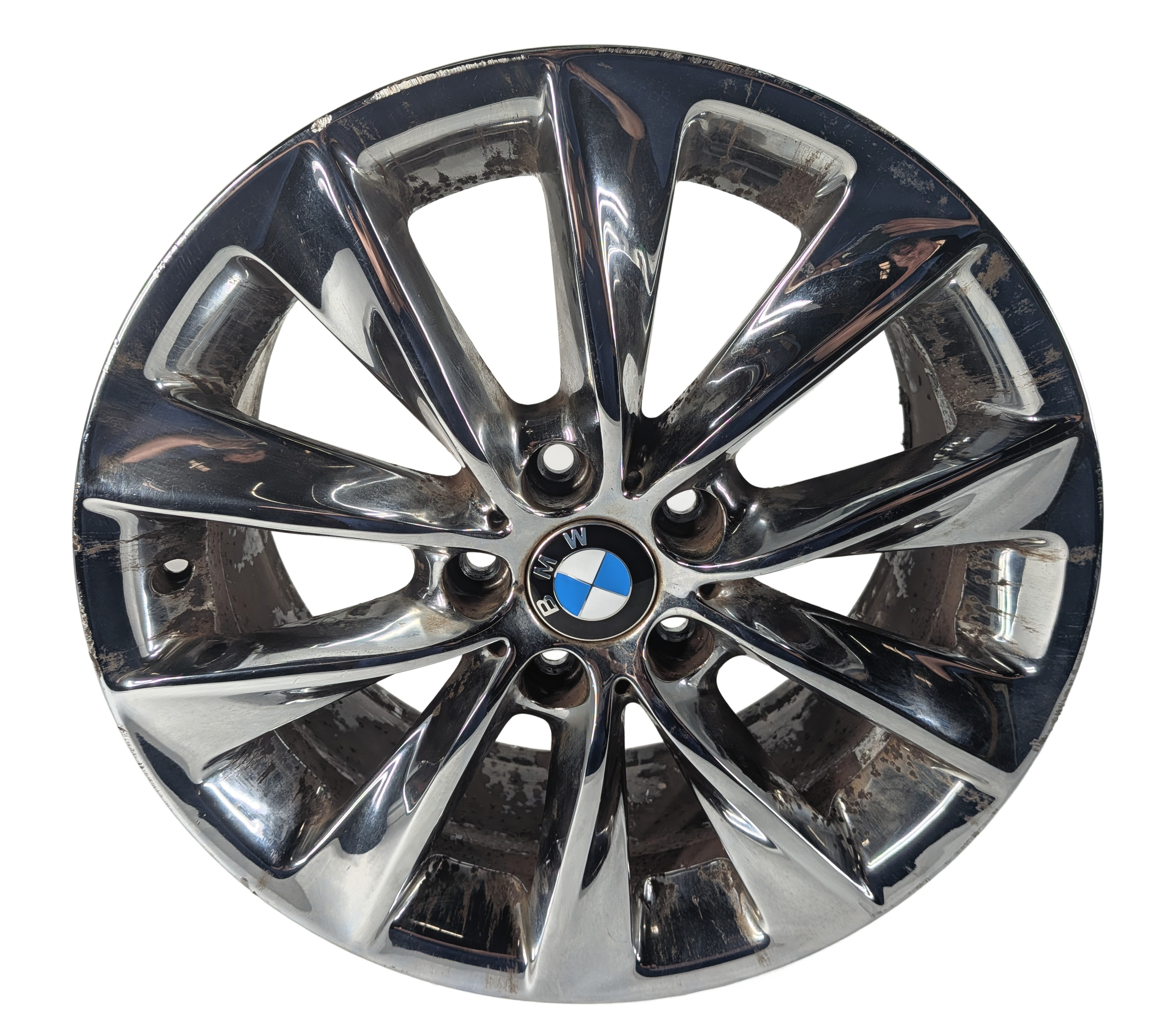 2011-2017 BMW X3 X4 535i (F25 F26 F10) 18X8 5 SPOKE CHROME ALLOY WHEEL RIM — exact item pictured